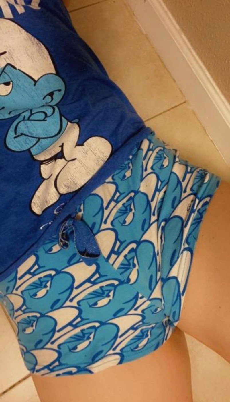 Grouchy Smurf PJ Set (shorts & tank)