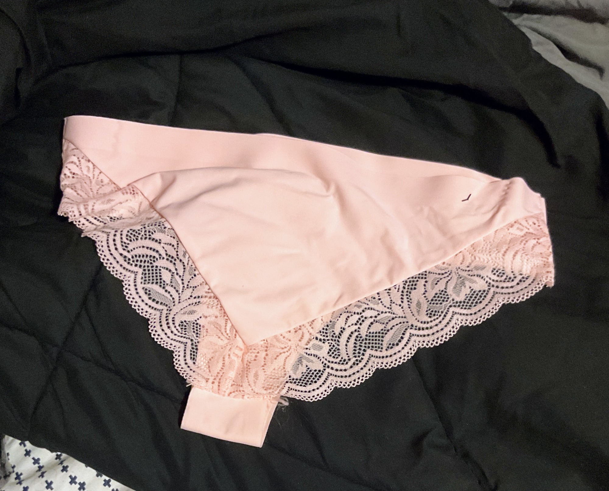 Pink lacy cheeky panties, wore per your request – photo 2 of 3