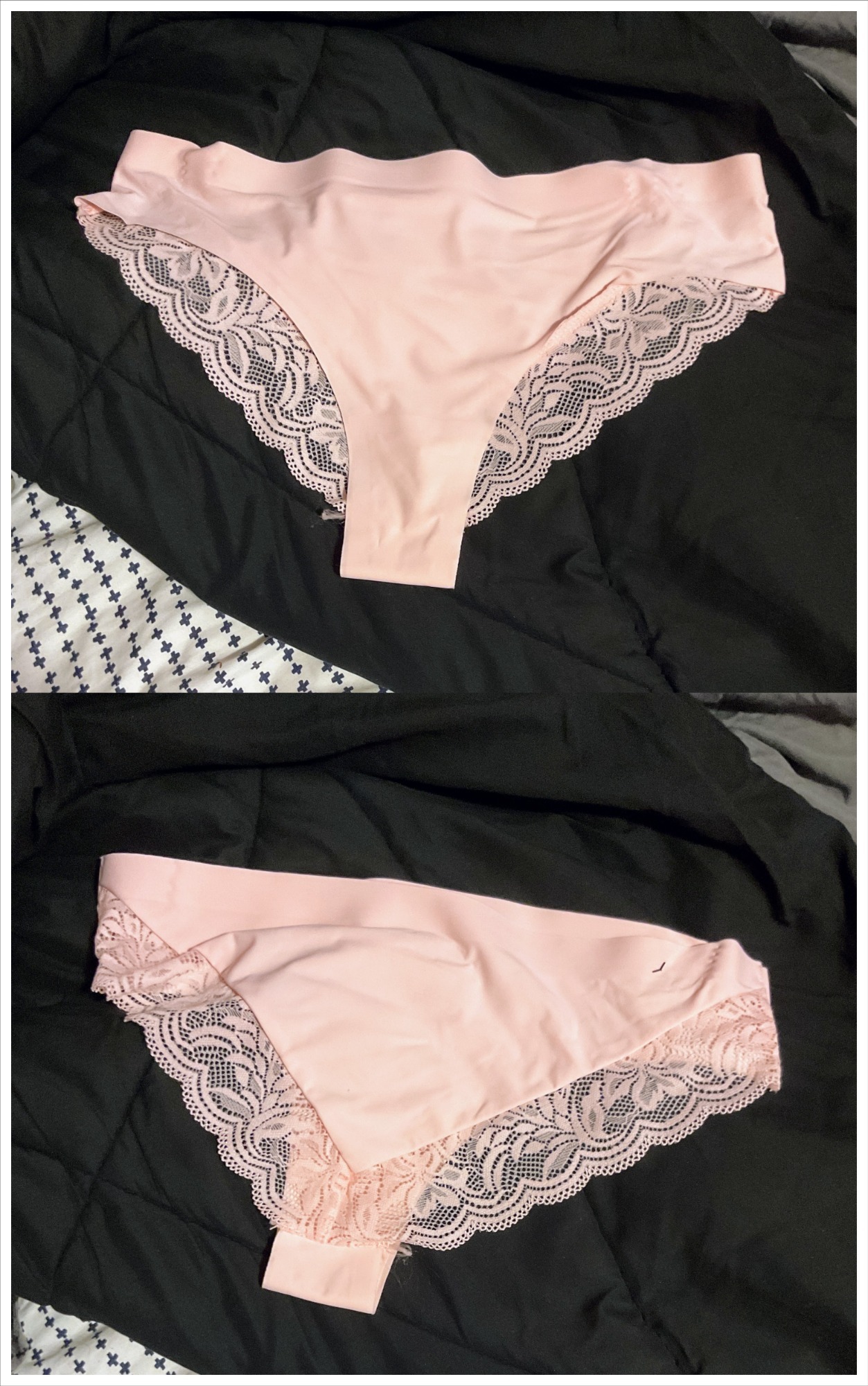Pink lacy cheeky panties, wore per your request