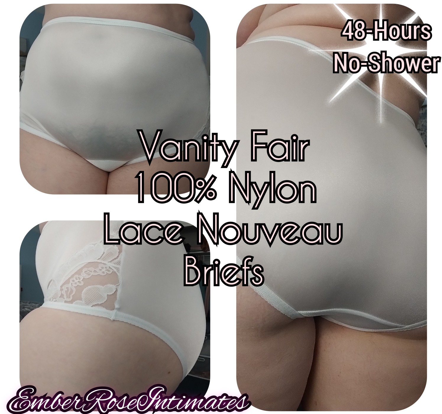 Vanity Fair 100% Nylon White Lace Nouveau Briefs