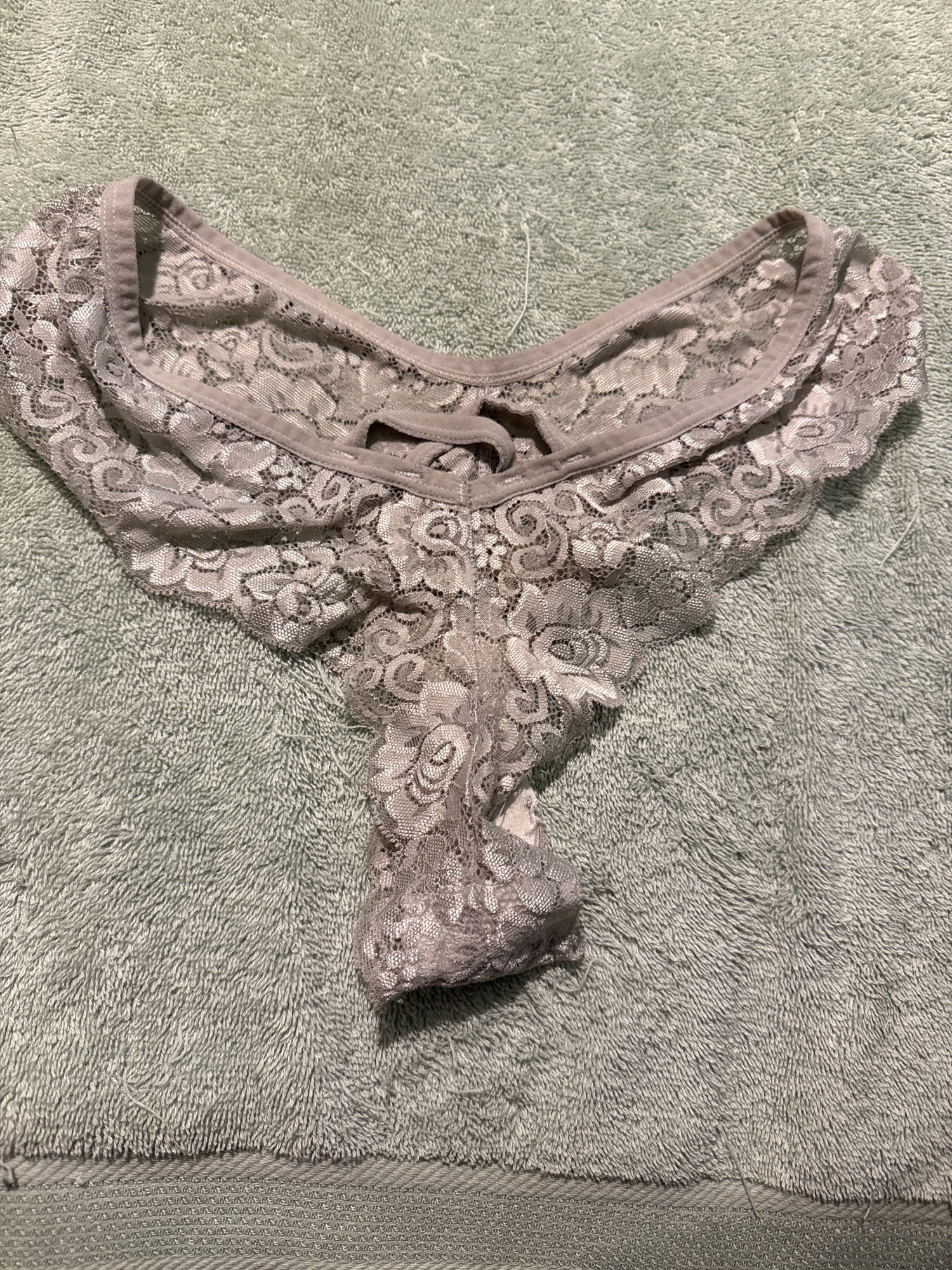 Grey Lace Cheeky Panties Worn 3 days – photo 2 of 3