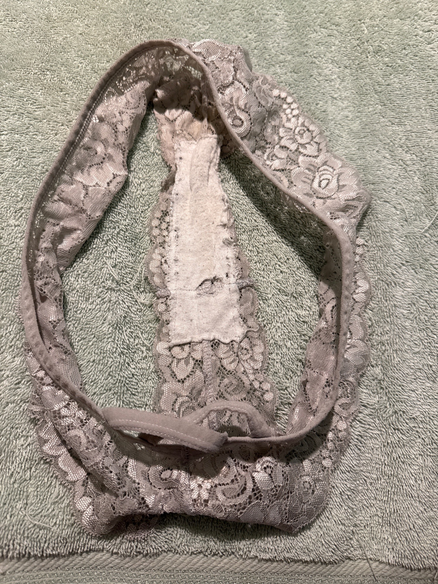 Grey Lace Cheeky Panties Worn 3 days – photo 3 of 3