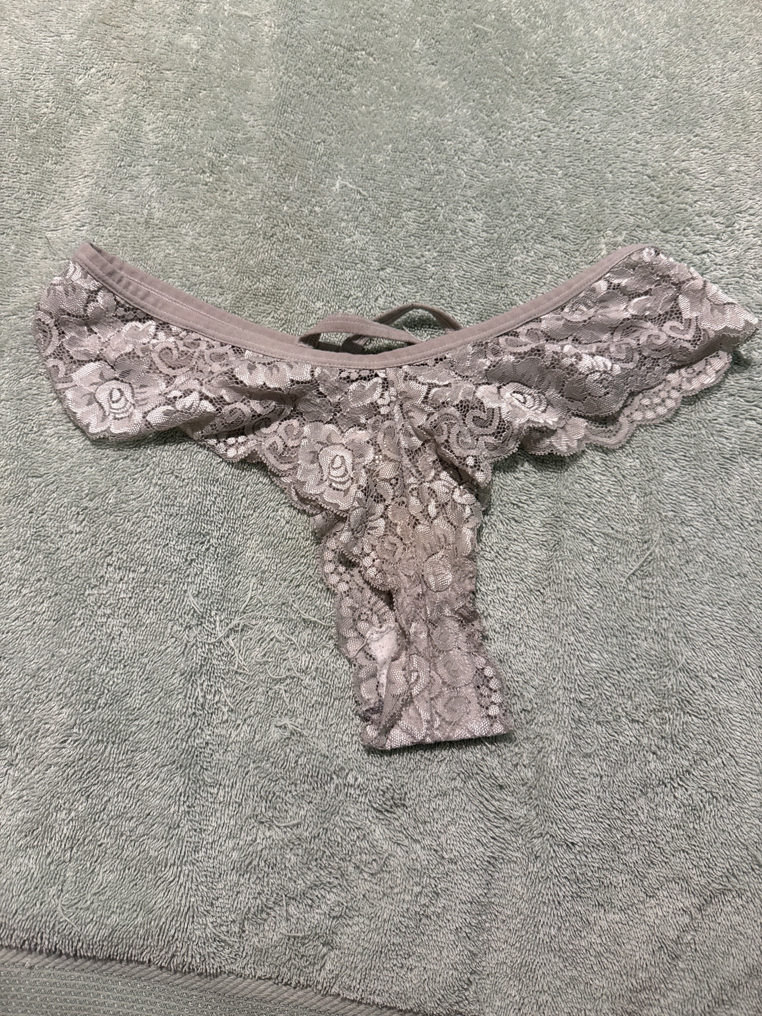 Grey Lace Cheeky Panties Worn 3 days