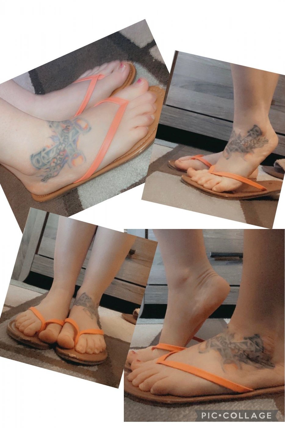 Bright Orange Flip Flops