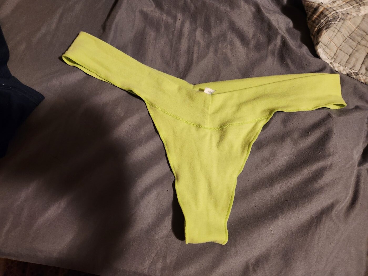 Neon Green Cotton Thong – photo 2 of 2