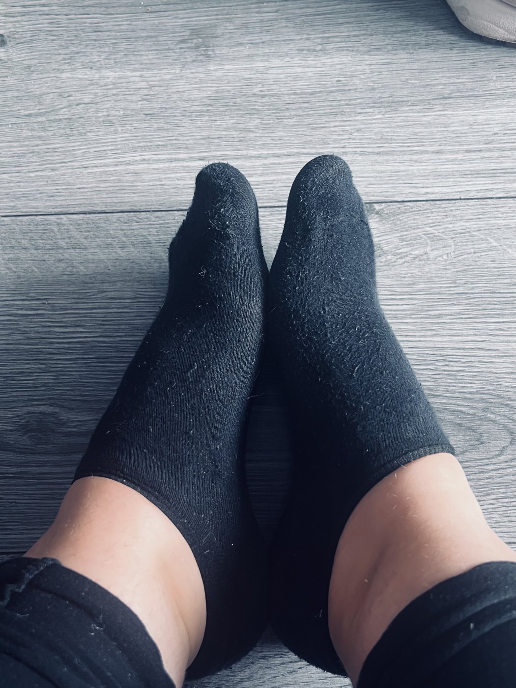 Used black ankle socks