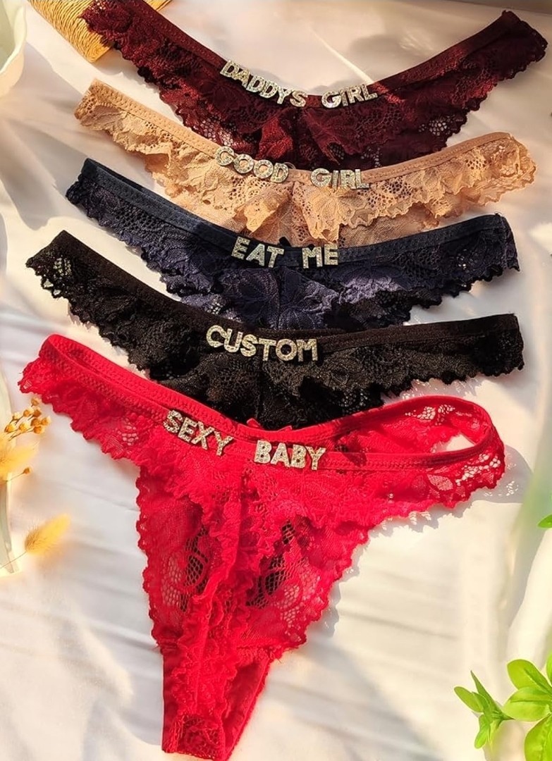 Custom lace thongs