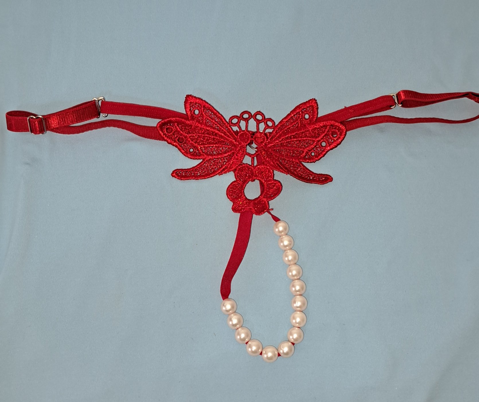 Tanga rojo mariposas