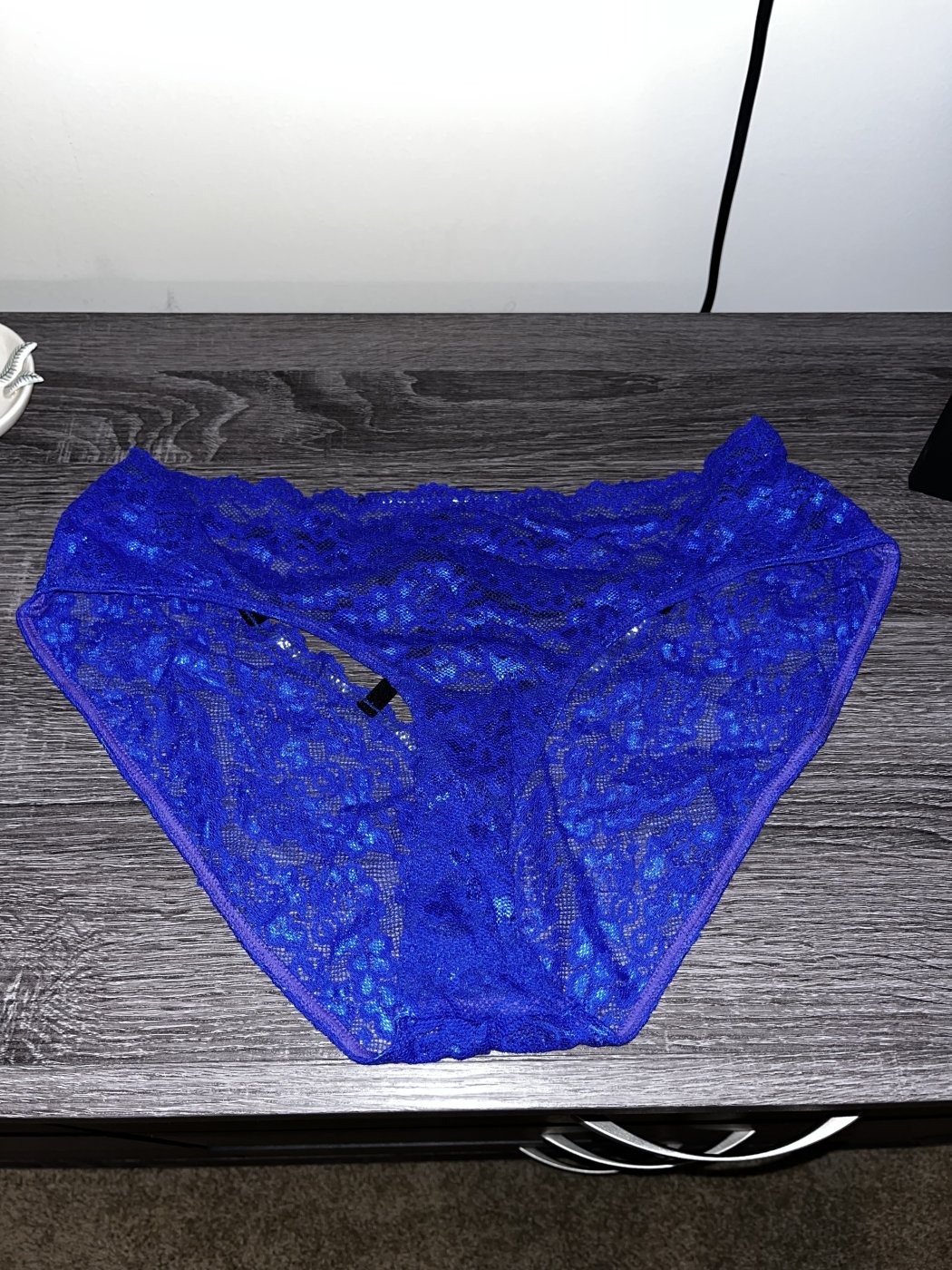 Sexy blue laced used panties – photo 2 of 2