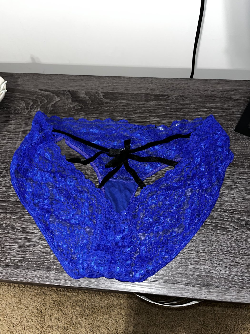 Sexy blue laced used panties
