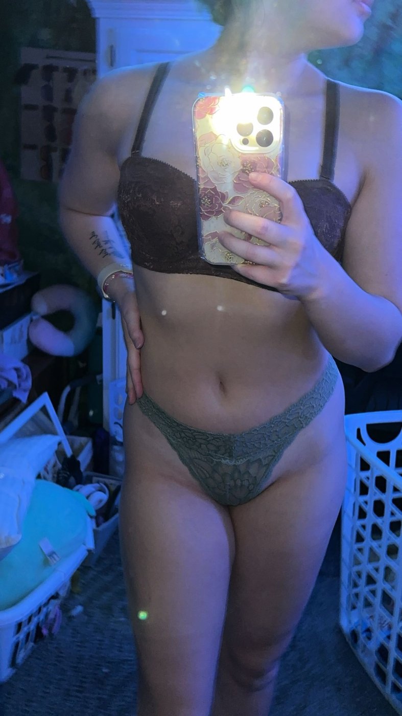 lacy sage green thong – photo 2 of 3