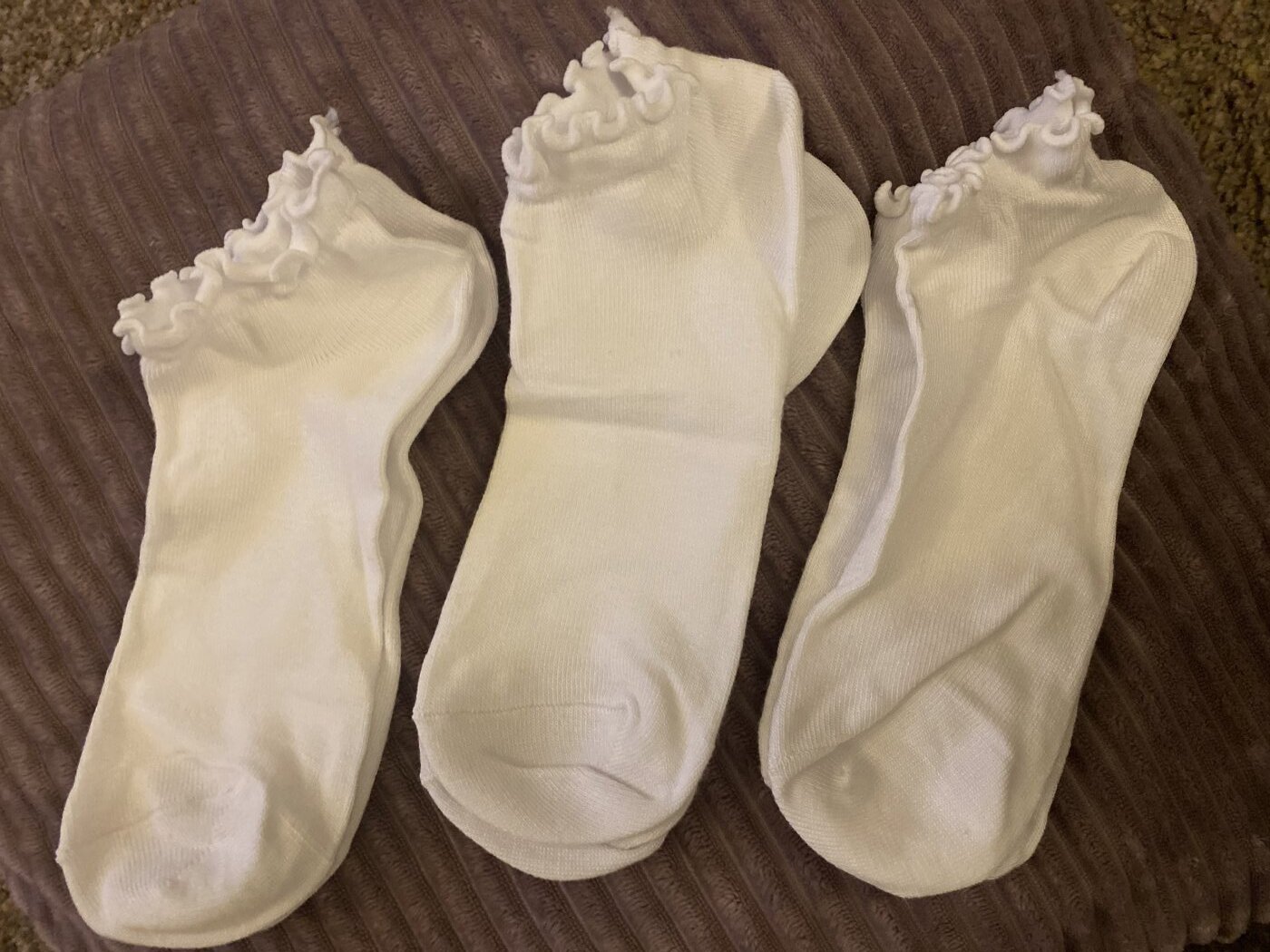 white frilly trainer socks