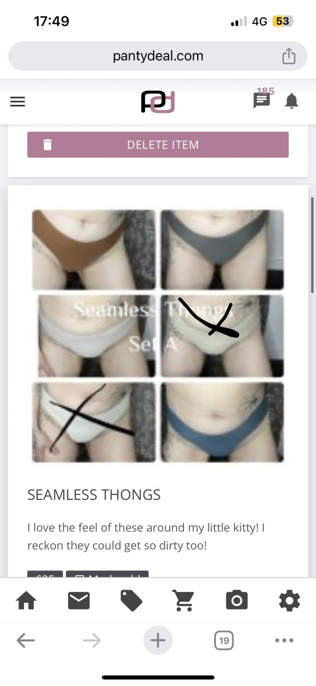 Seamless thongs set A