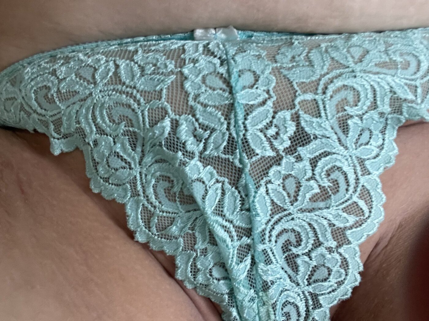Mint green Brazilian style Lacy knickers size 18-20