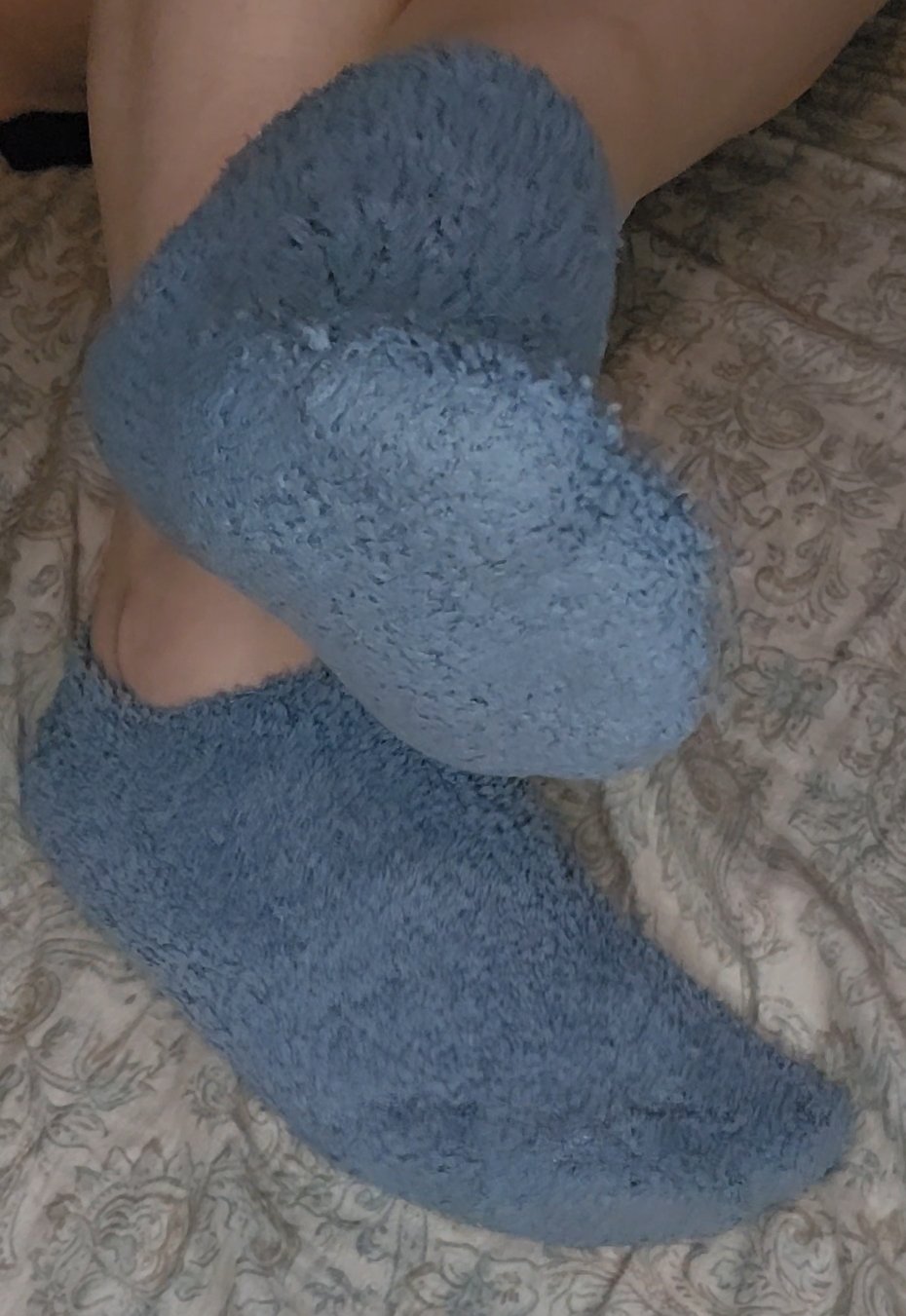 Navy blue fuzzy socks