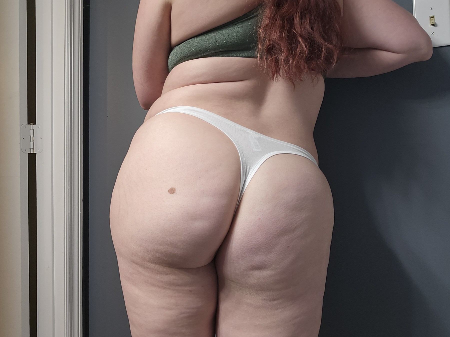 Solid White Cotton Thong - See all the goodies! – photo 2 of 2