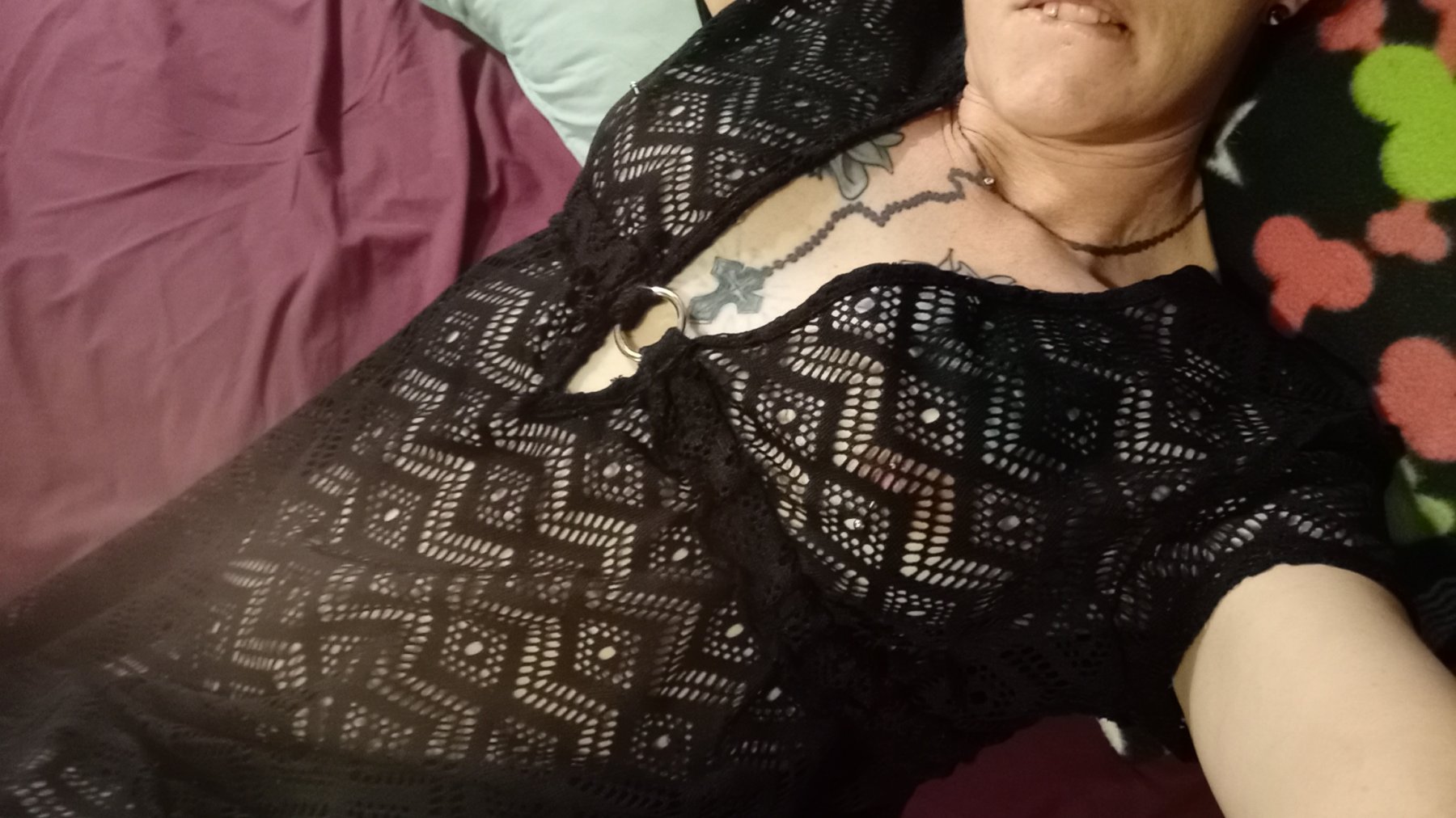 A sexy fishnet dress