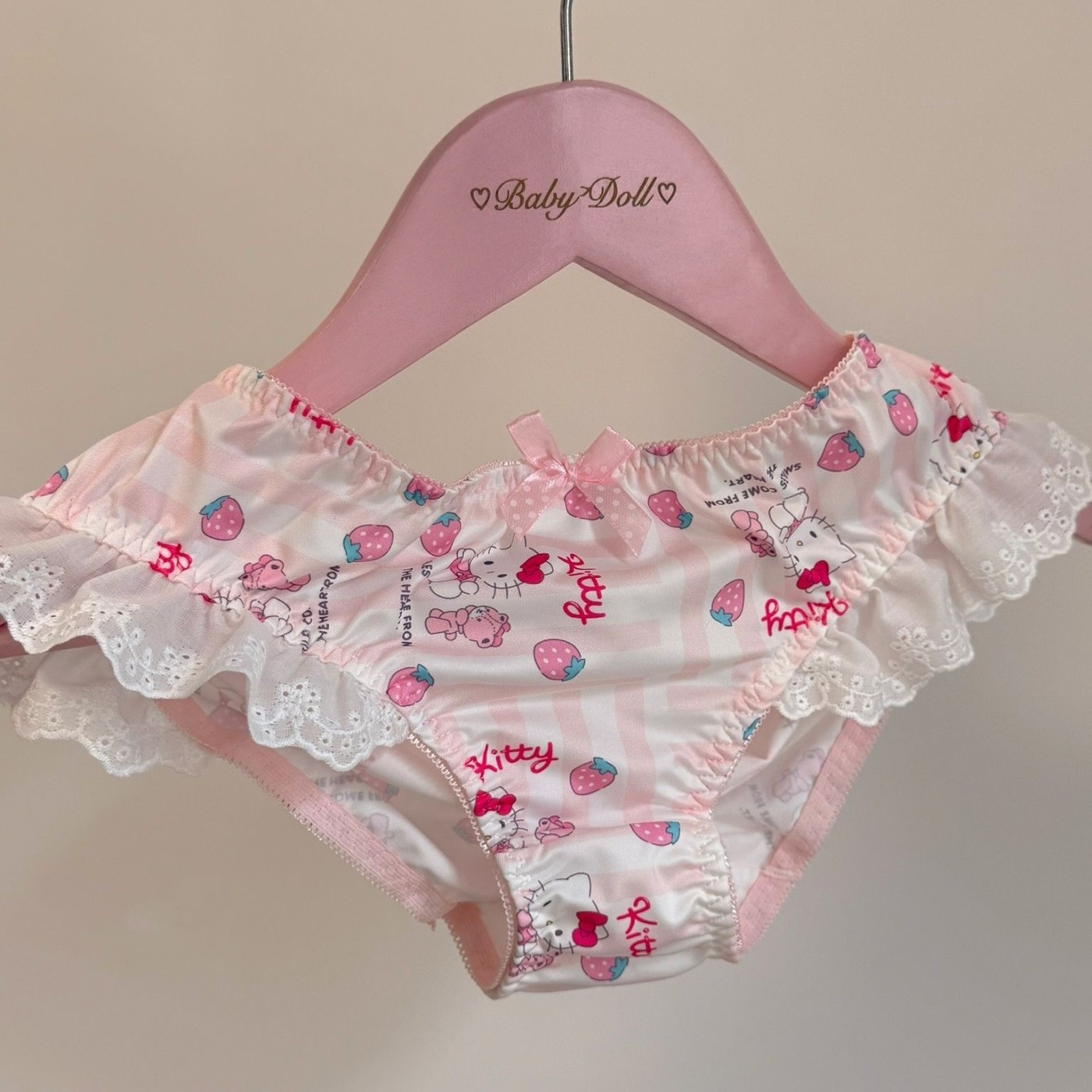 Pink Strawberry-Print Ruffle Briefs • Adult Custom Wear – photo 2 of 3