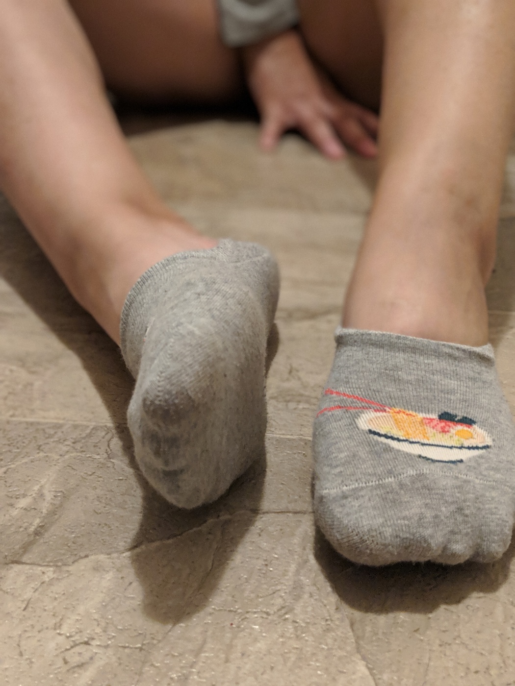 Worn socks with design