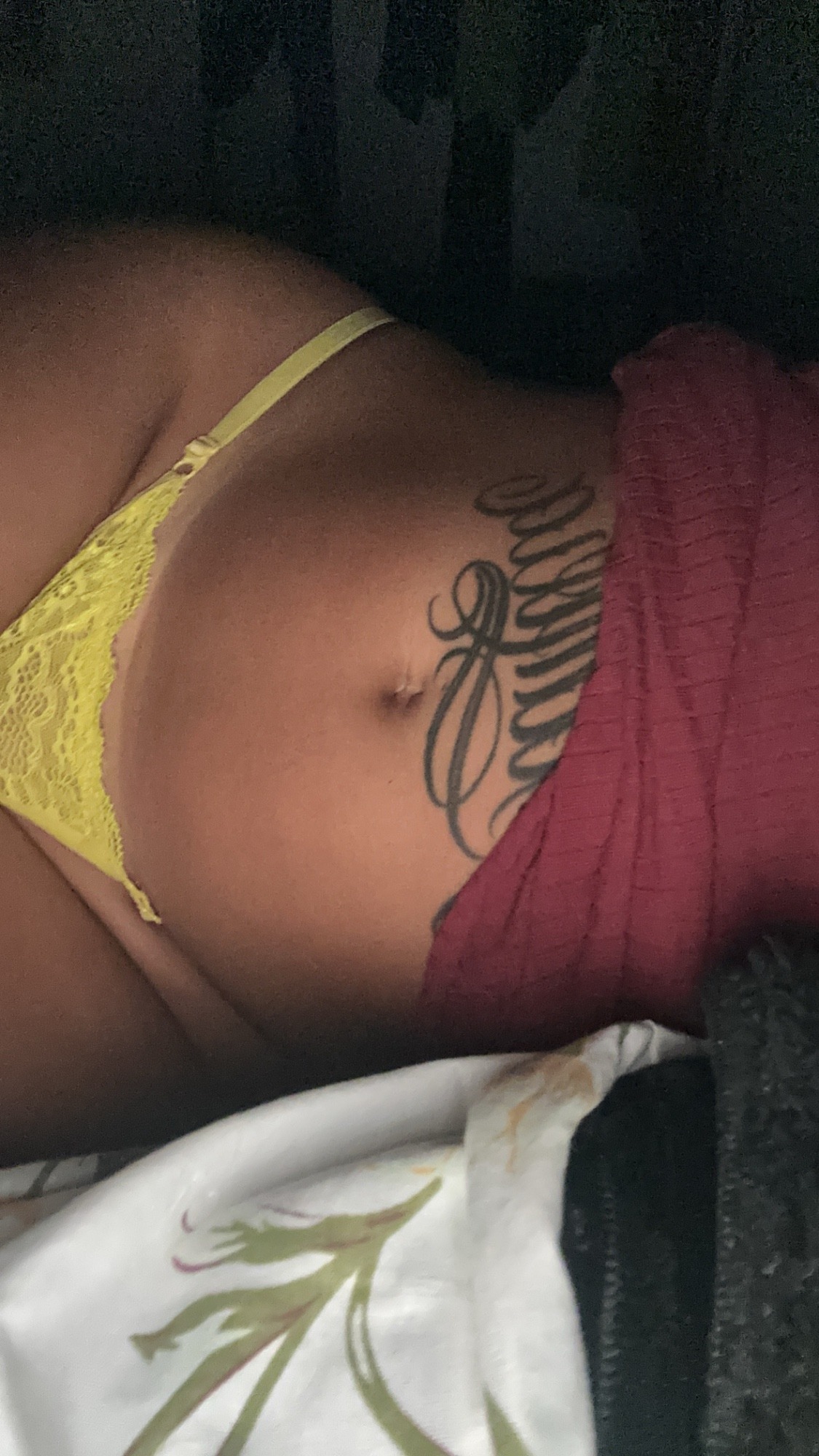 Yellow Lace Thong