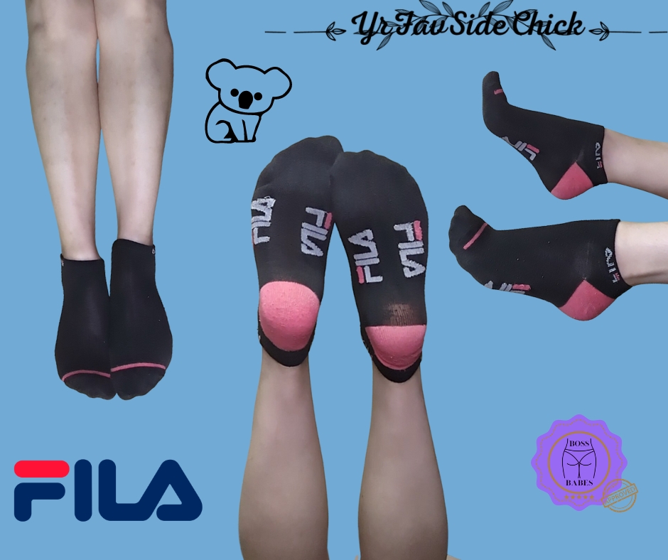 Black & Pink Fila Socks