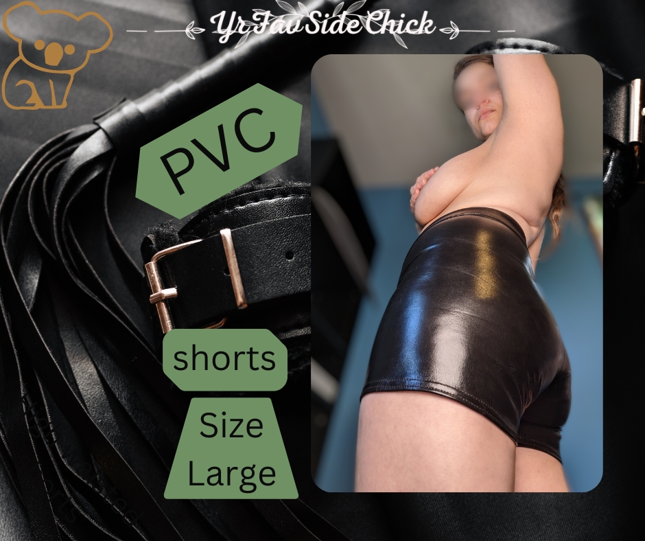 High Waisted PVC Shorts, Size Large