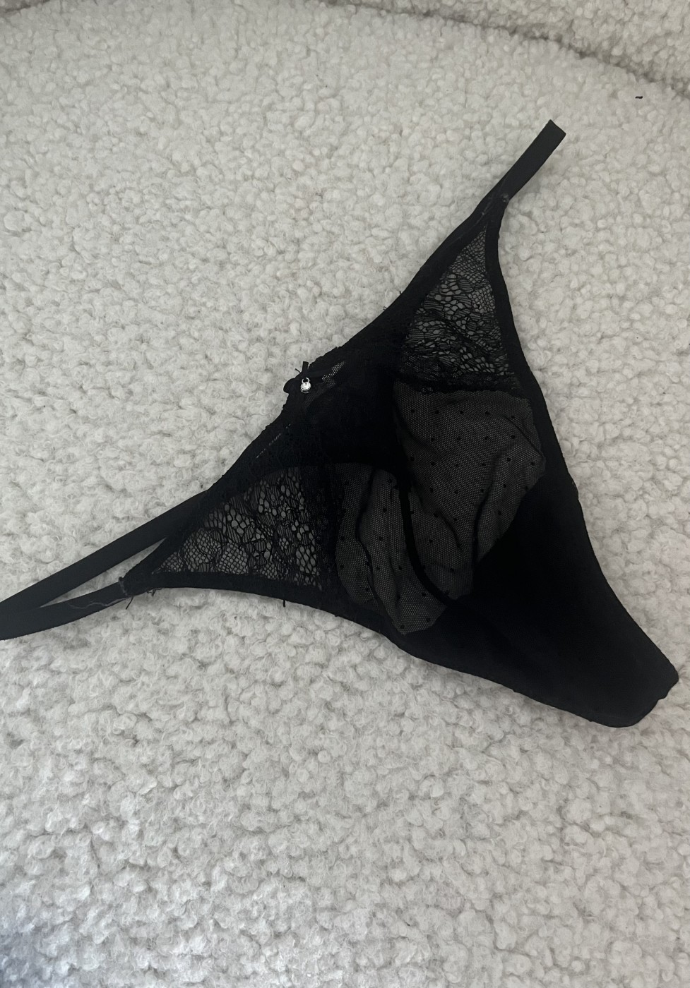 Tanga transparente negra