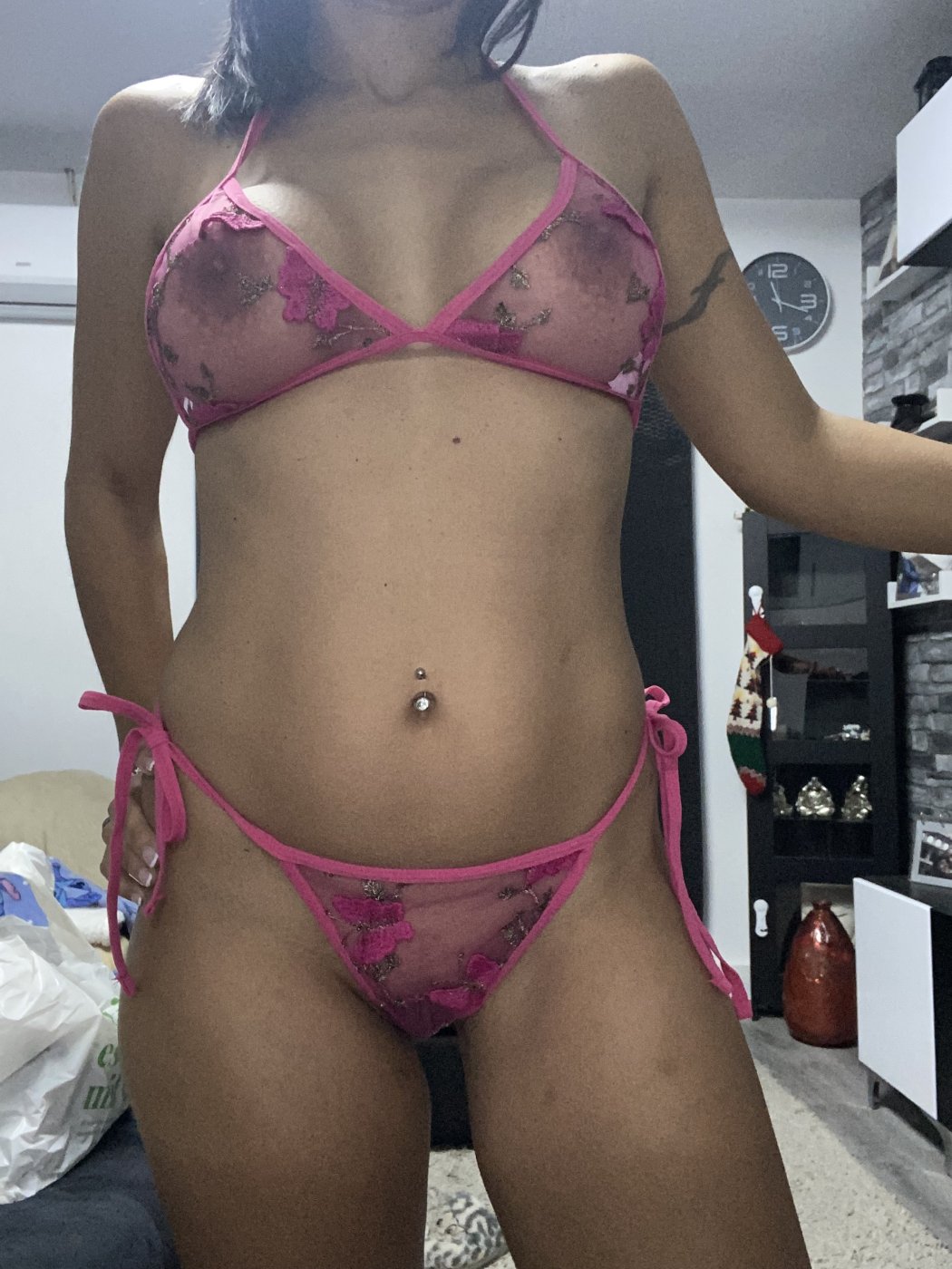 Conjunto rosa trasnparente