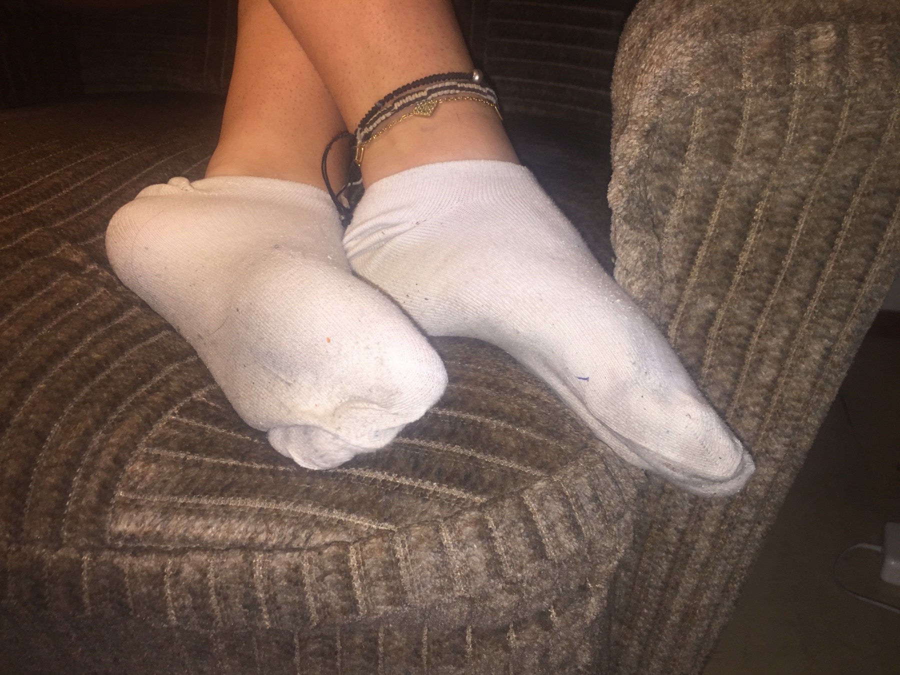 Sweaty dirty white socks