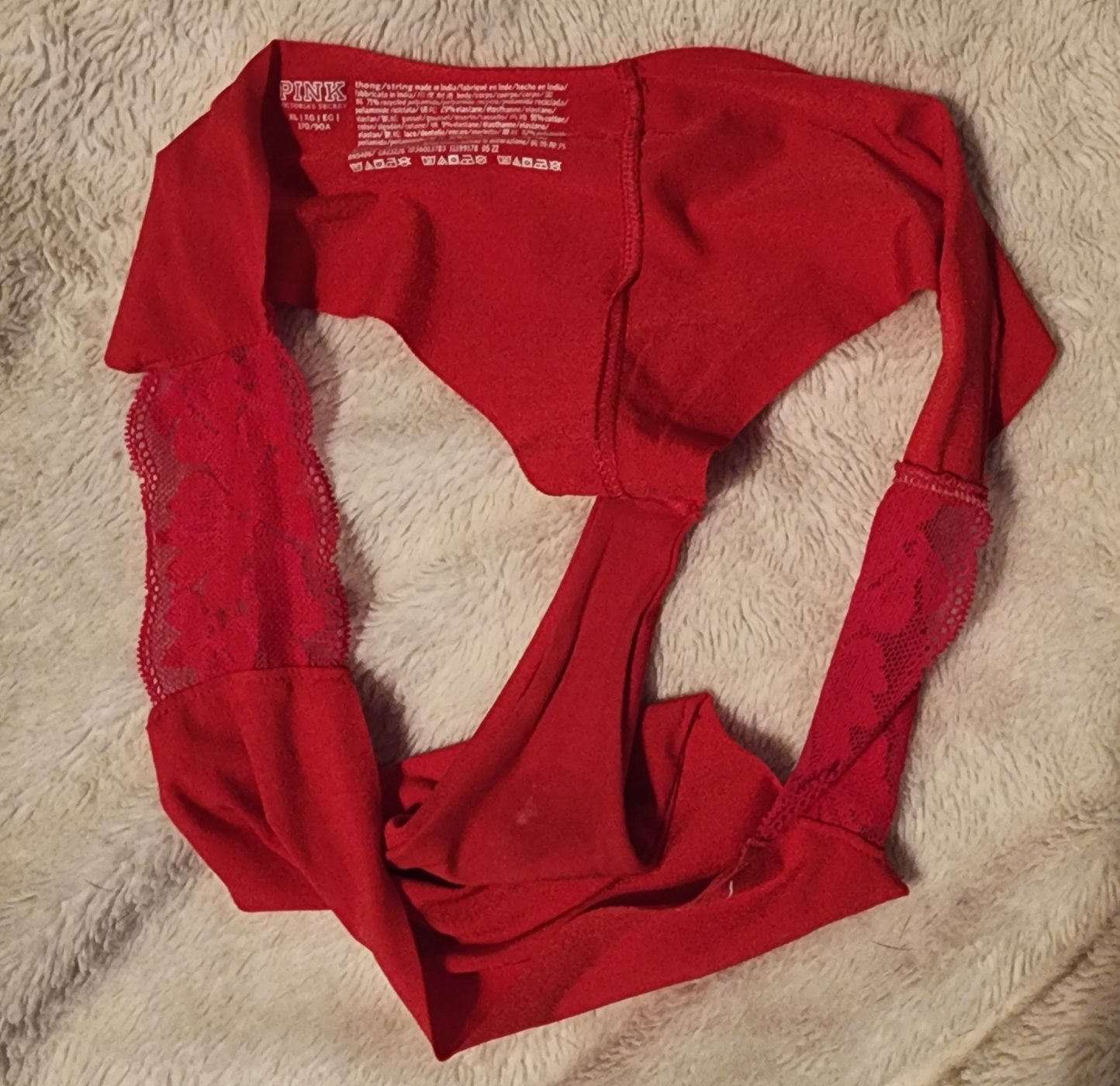 Used red Victorias secret panty – photo 2 of 3