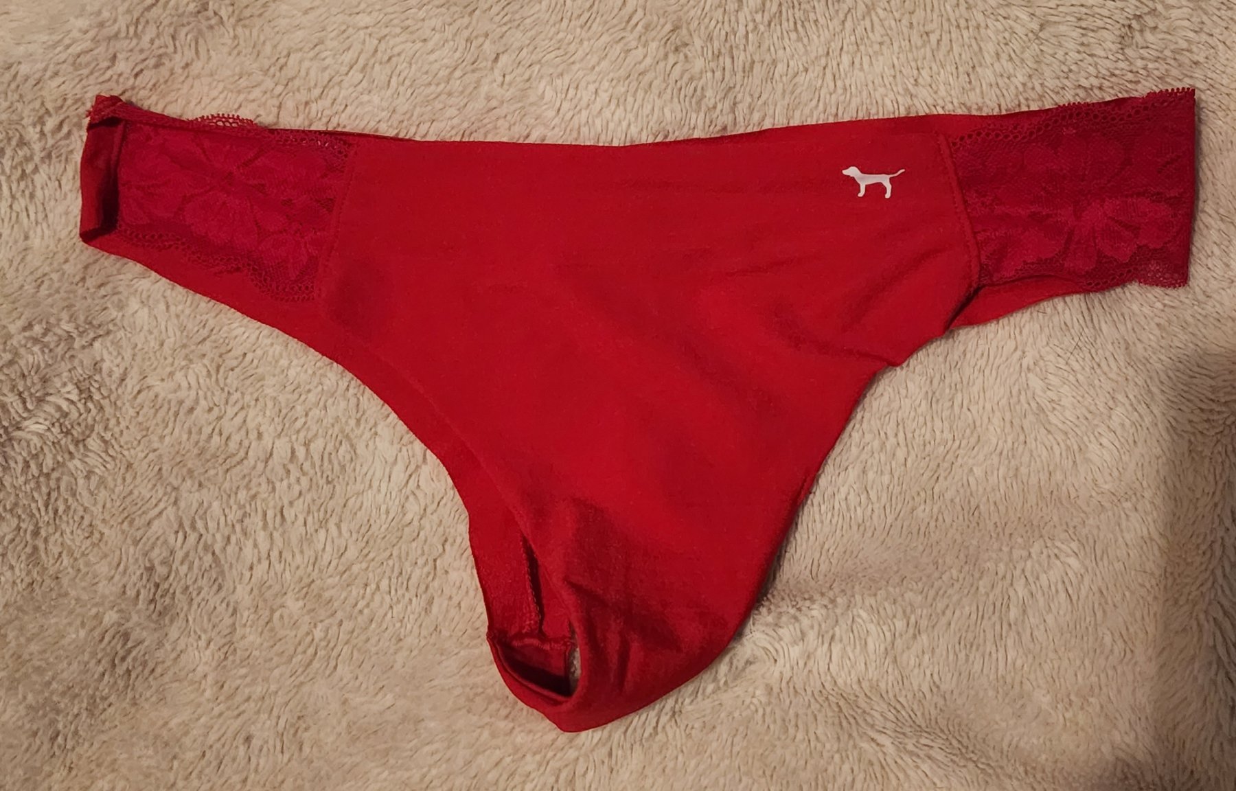 Used red Victorias secret panty – photo 3 of 3