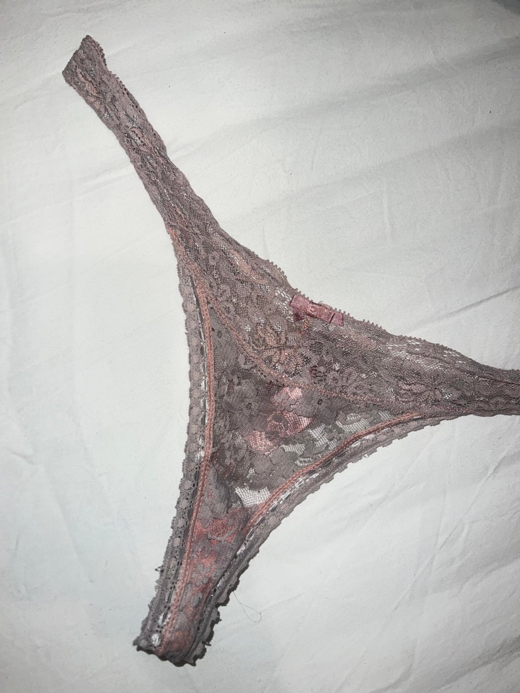 Pink lace thong