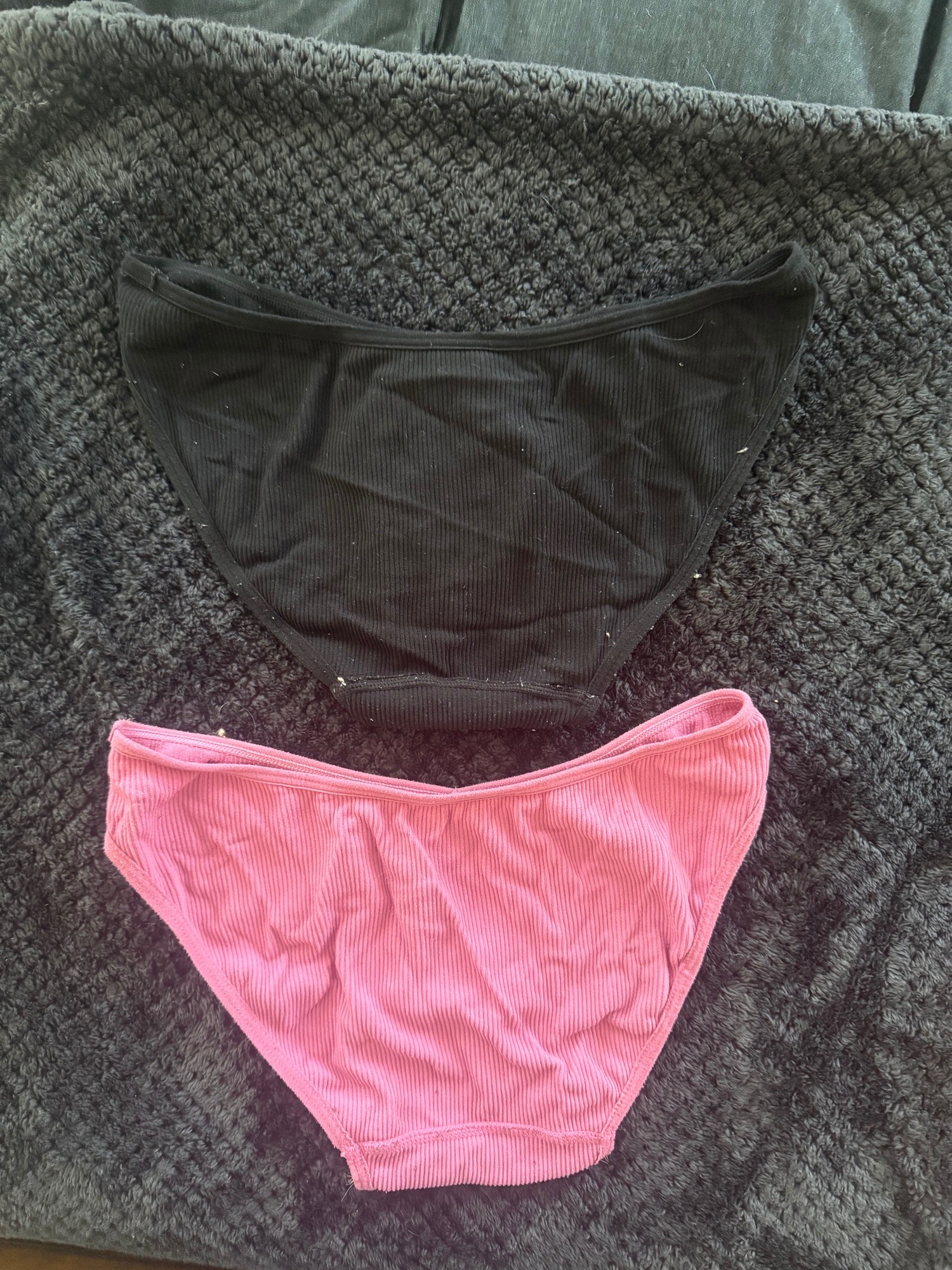Pretty in Pink or Classic Black? Two Well-Loved Ribbed Panties – photo 2 of 2