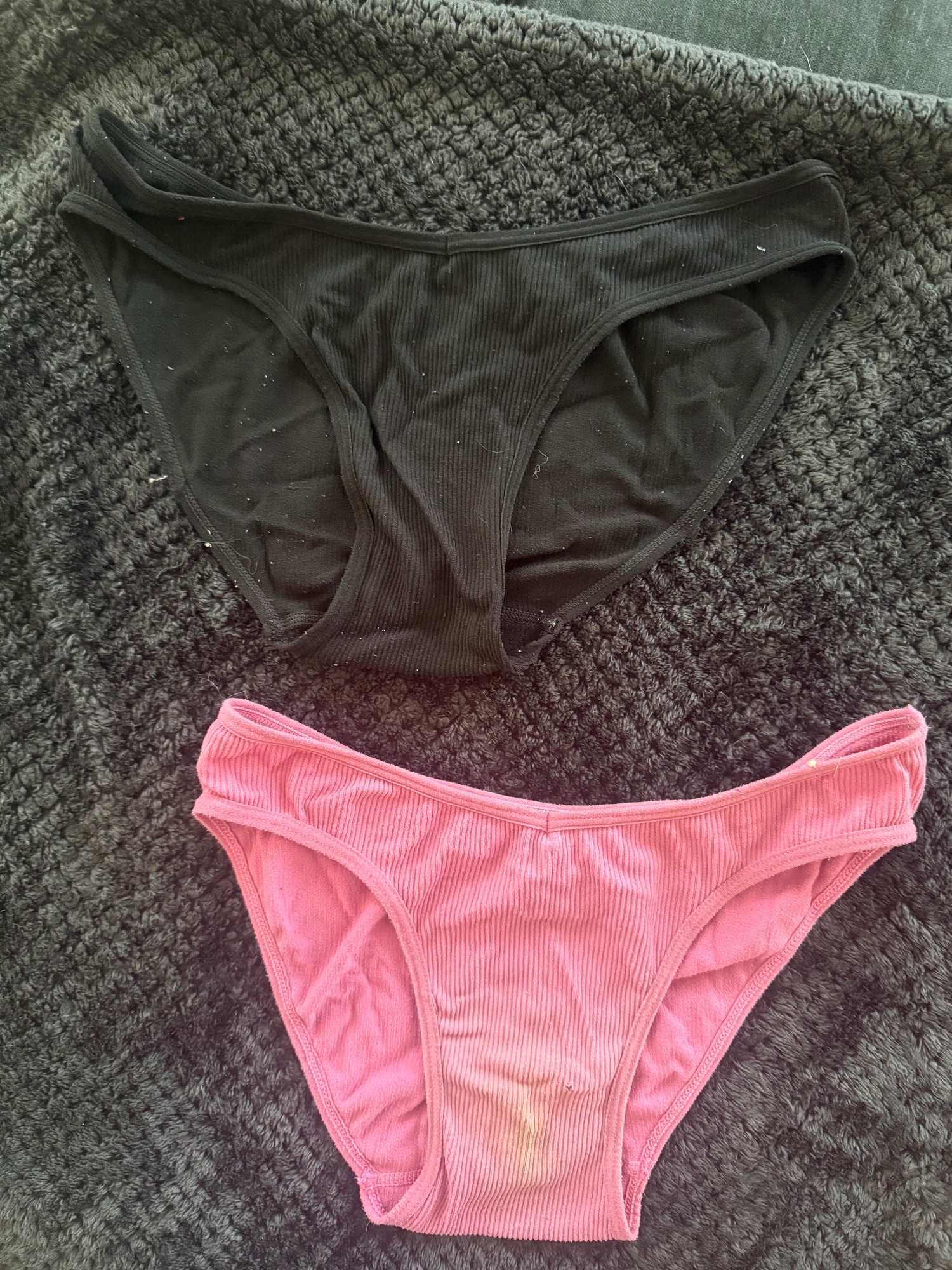 Pretty in Pink or Classic Black? Two Well-Loved Ribbed Panties