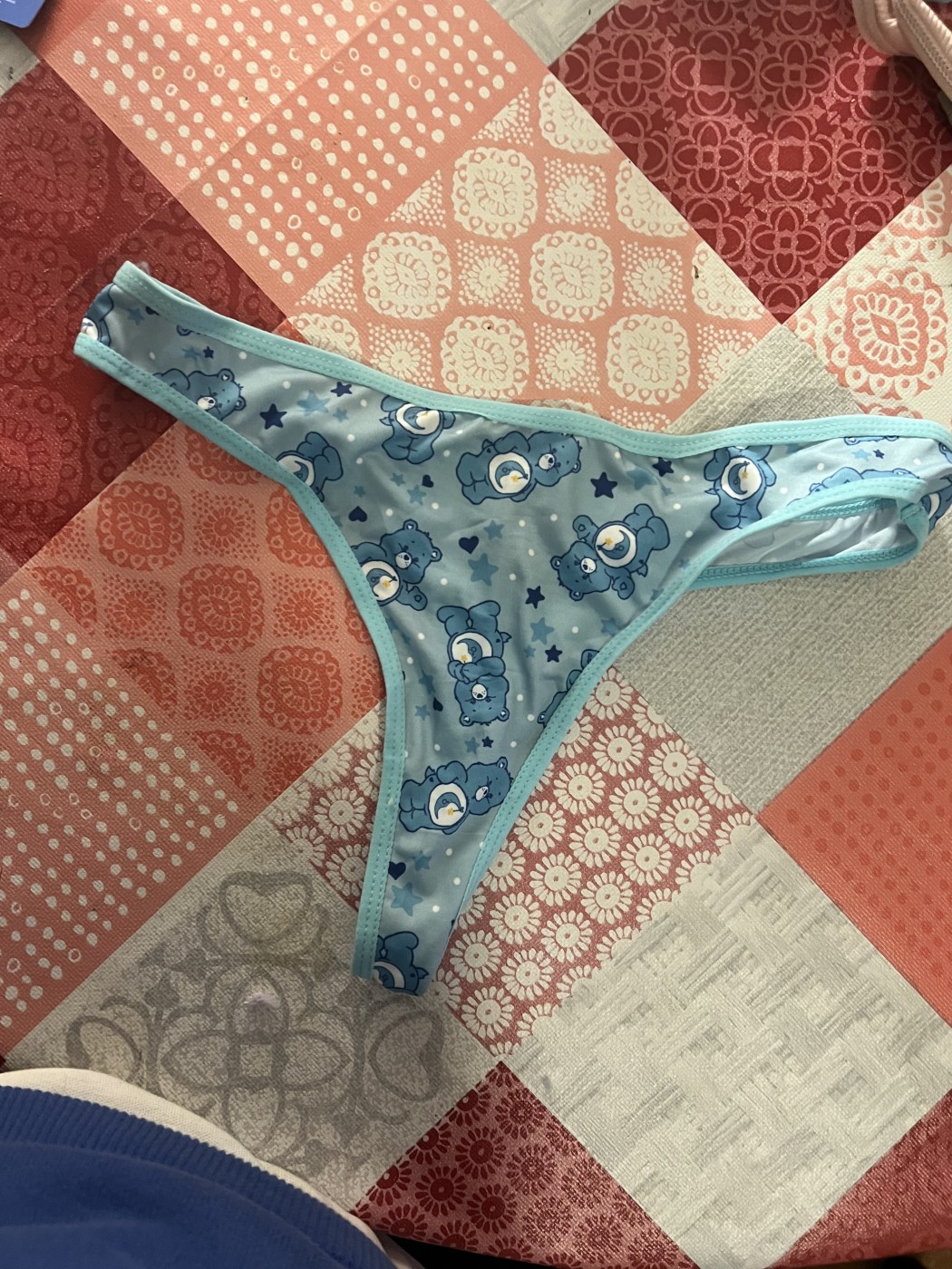 Tanga algodón azul, rosa
