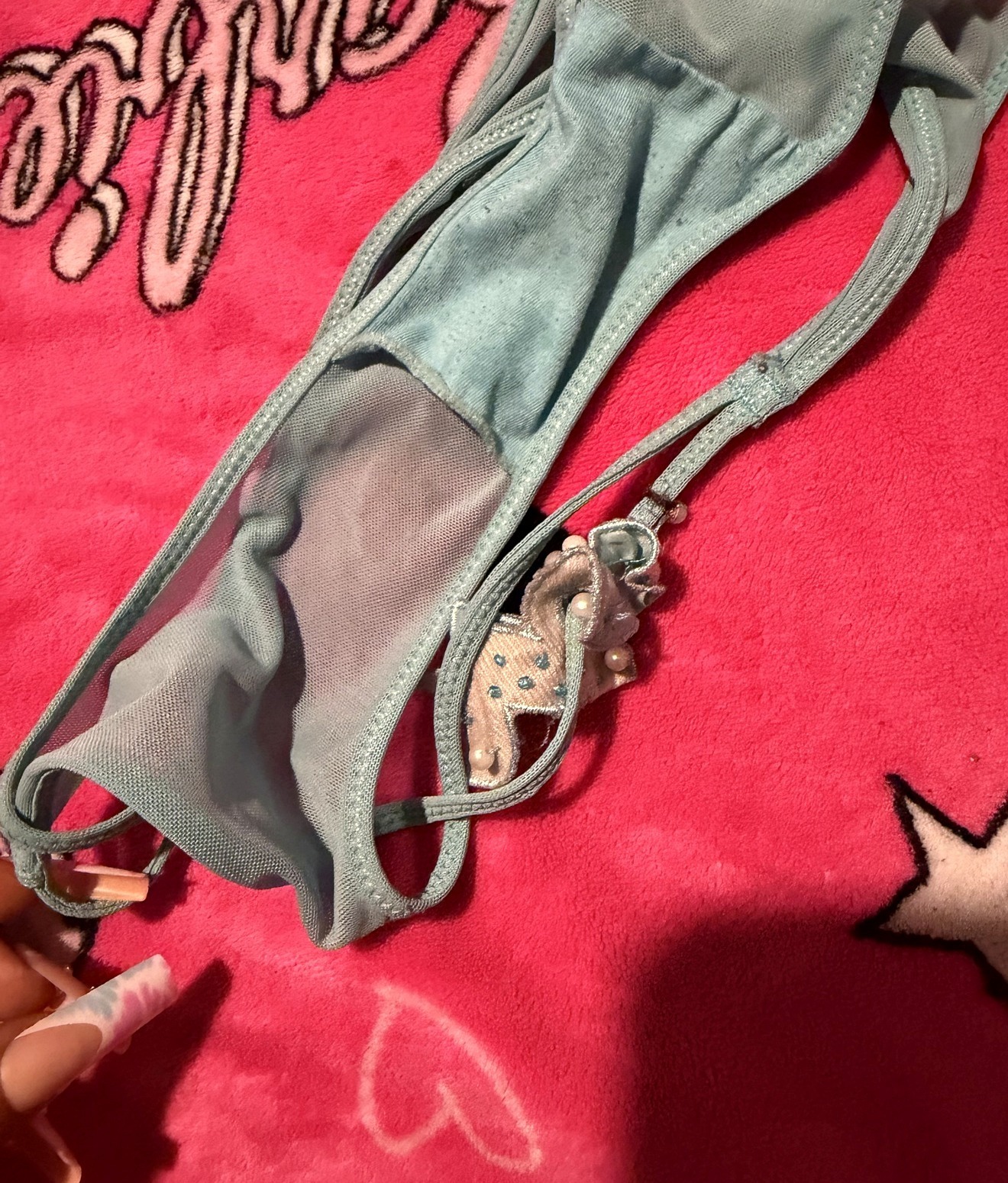 Blue lace workout panties – photo 4 of 4