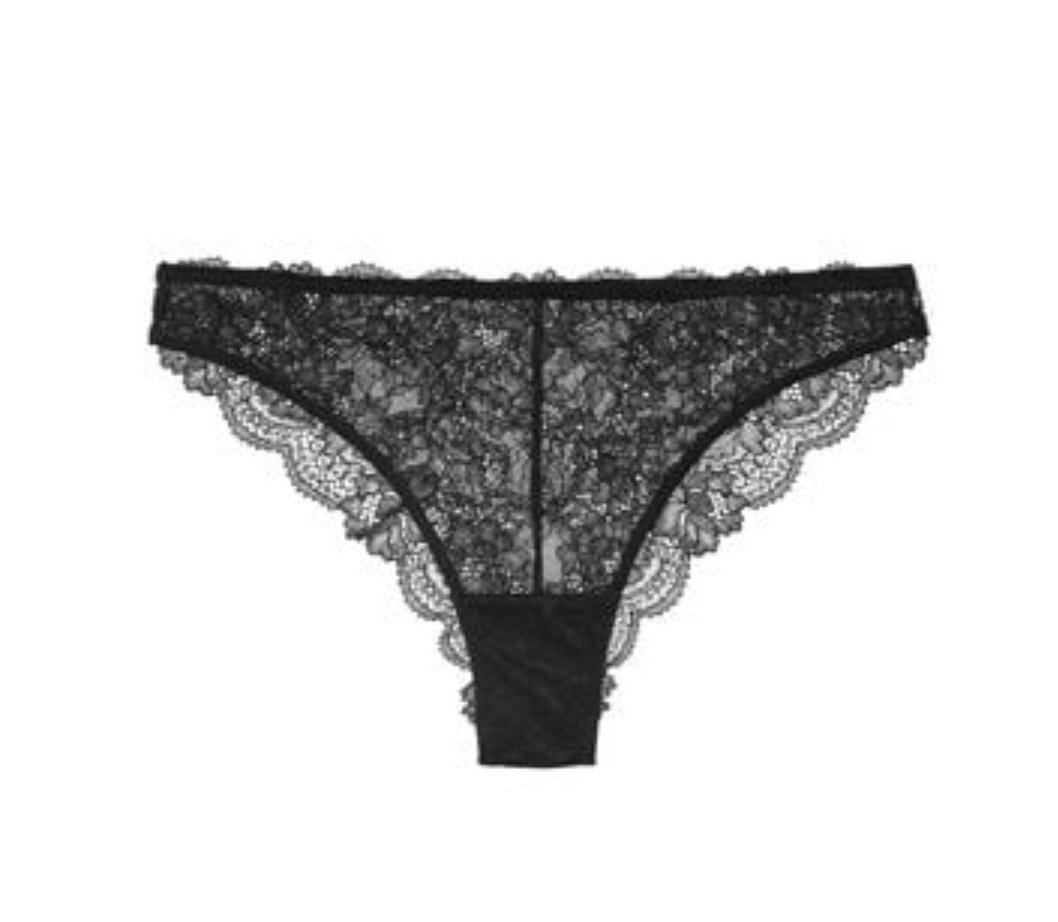 Jolie tanga noire en dentelle 48h