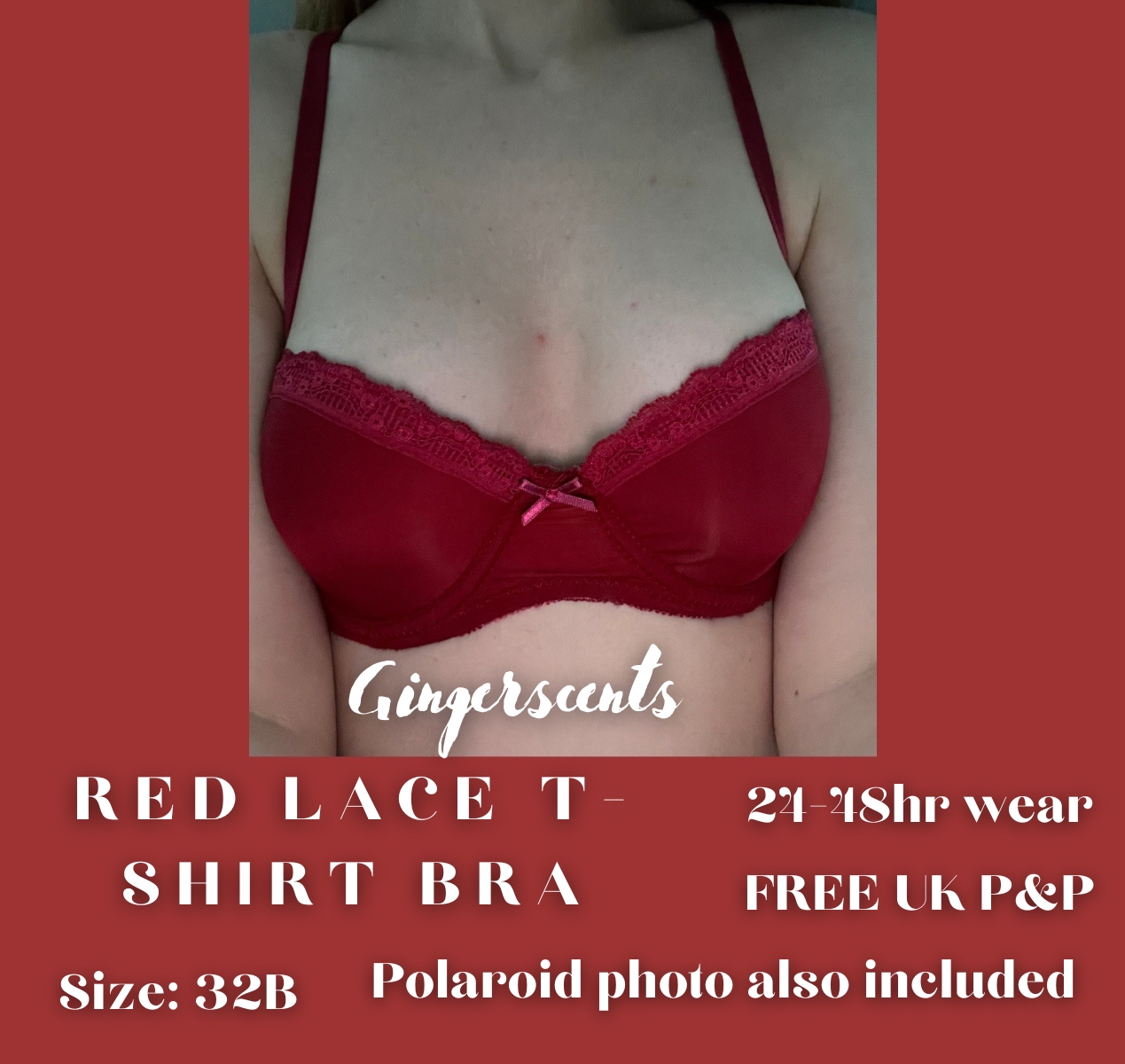 Red Lace T-Shirt Bra (#A8)