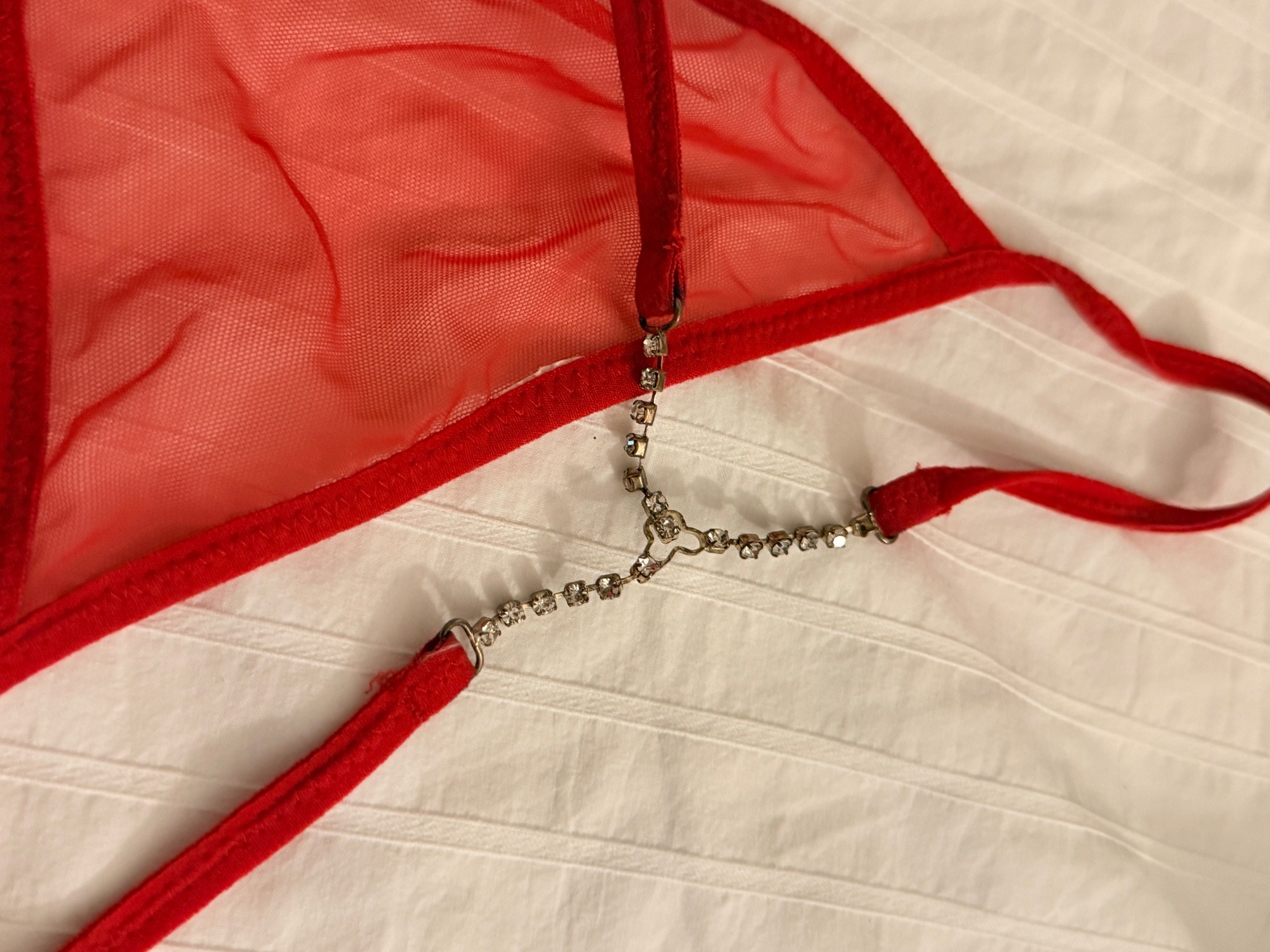 Tanga diamantes rojo