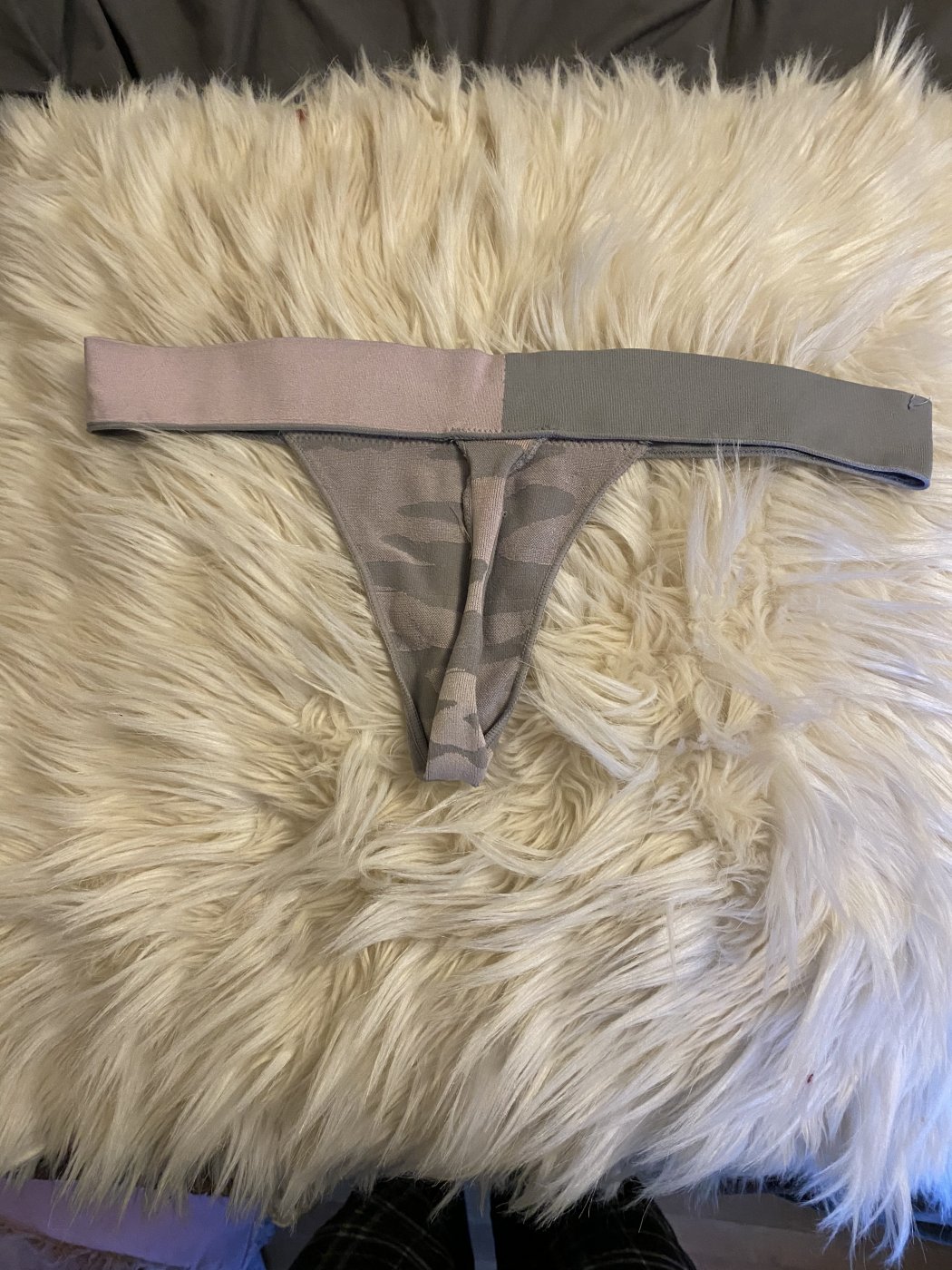 Pink and Grey Camo Thong