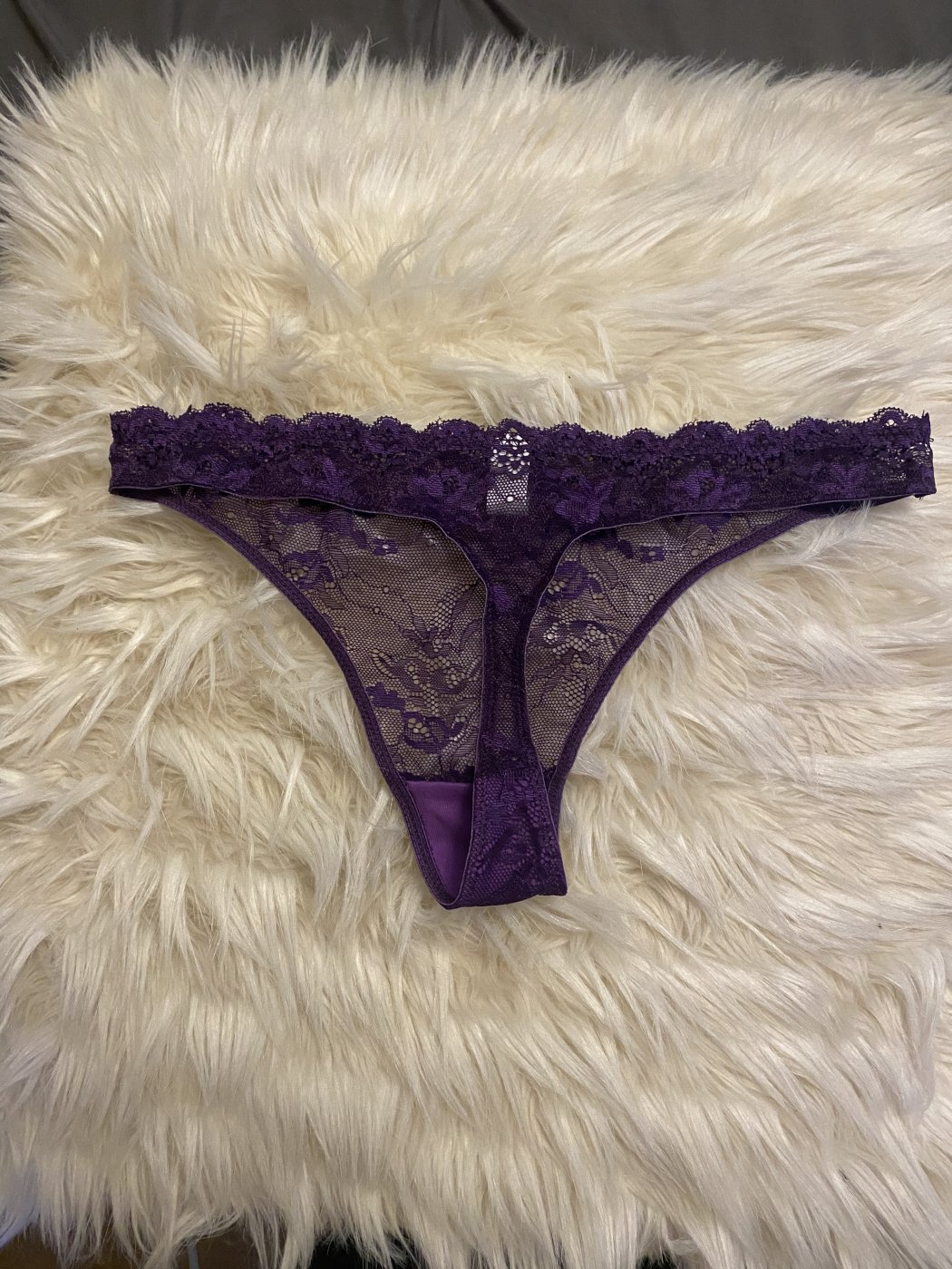 Purple Lace Thong