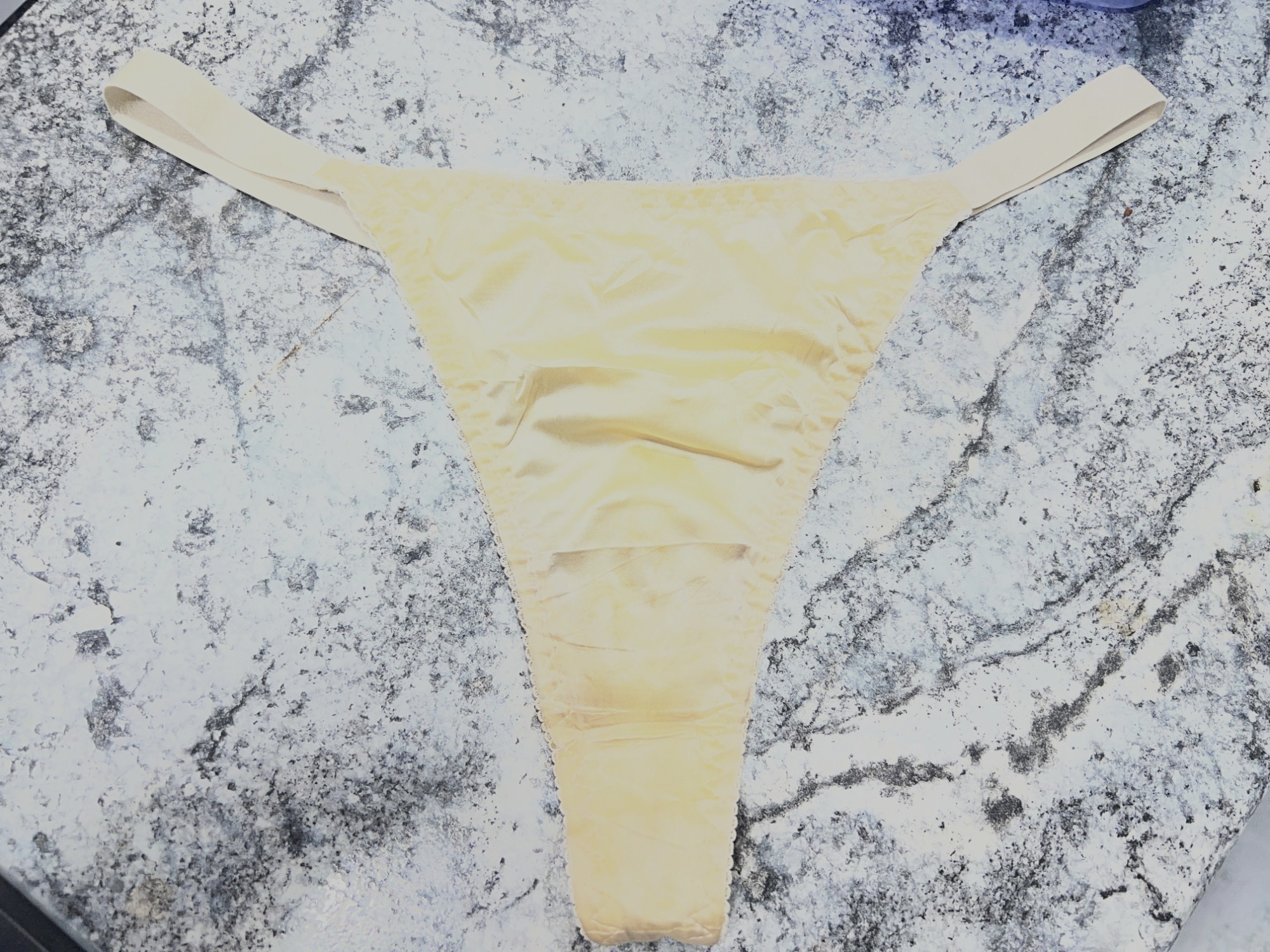 Yellow Silky Satin Thong – photo 3 of 3