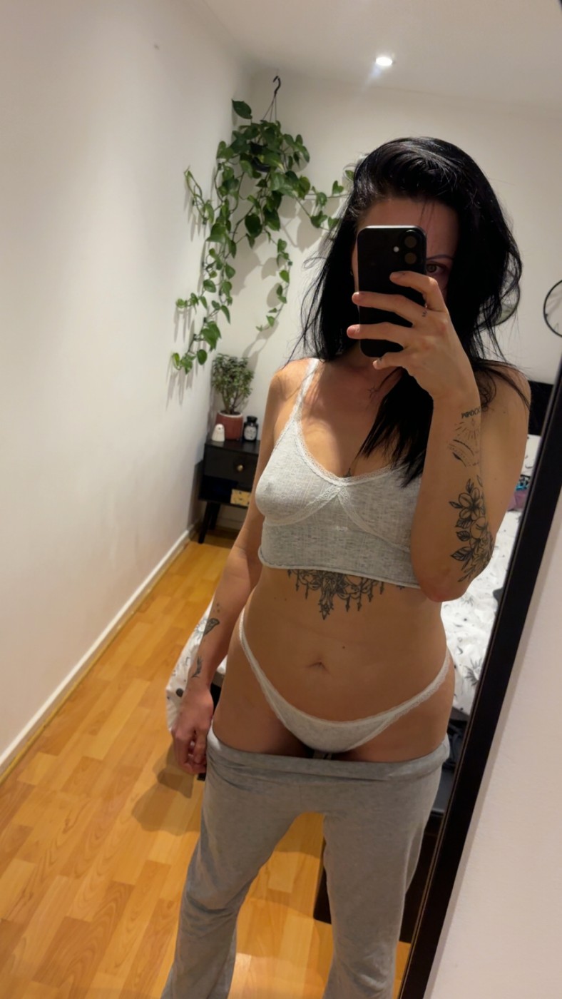 Grey cotton thong