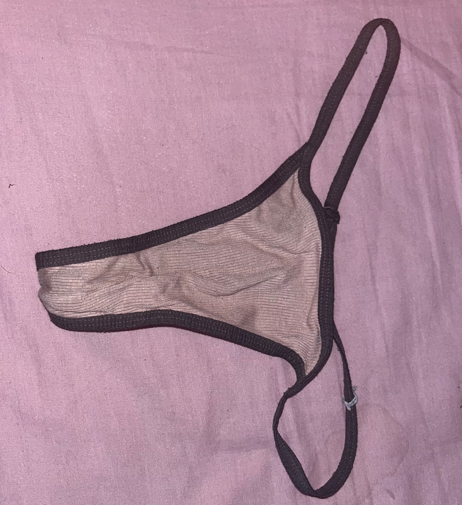 worn cotton thong s size