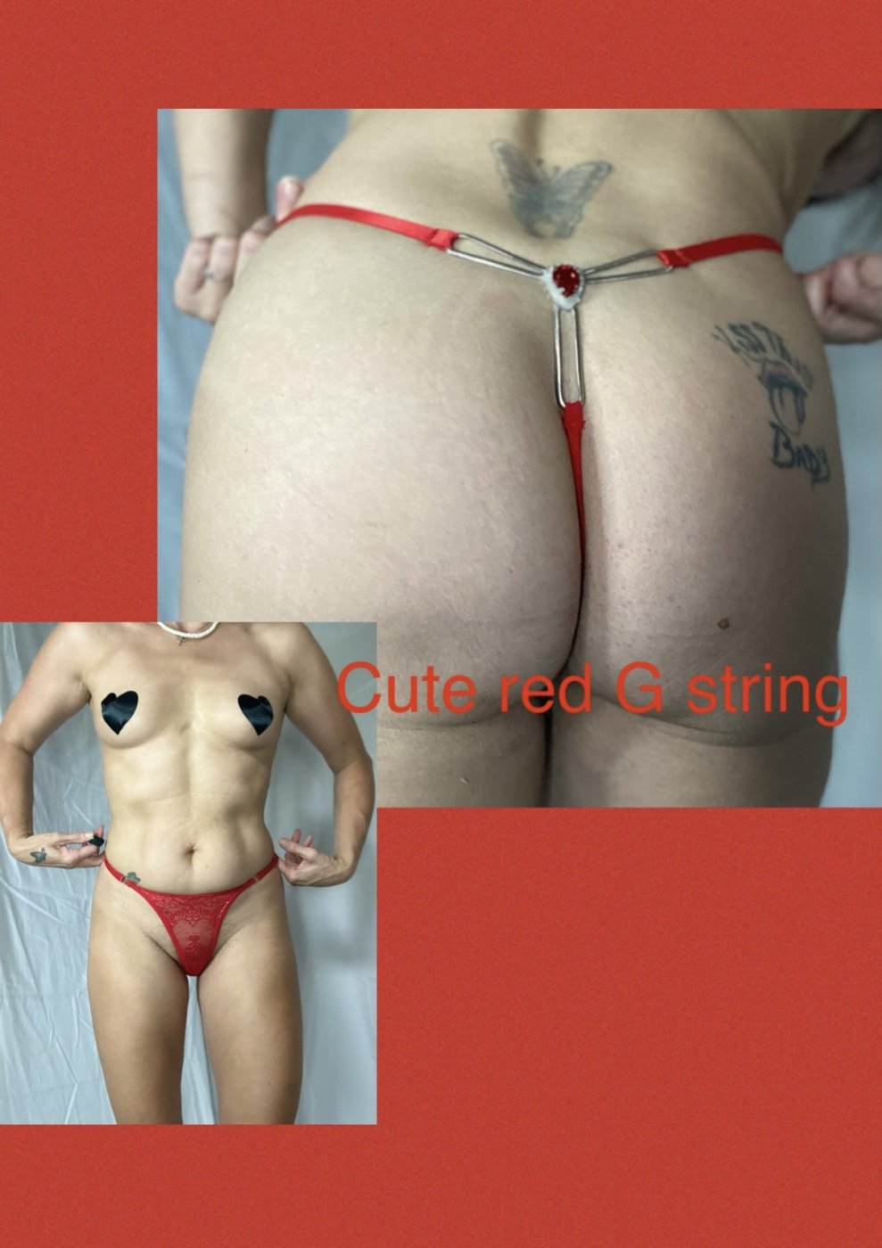 Red jeweled G string