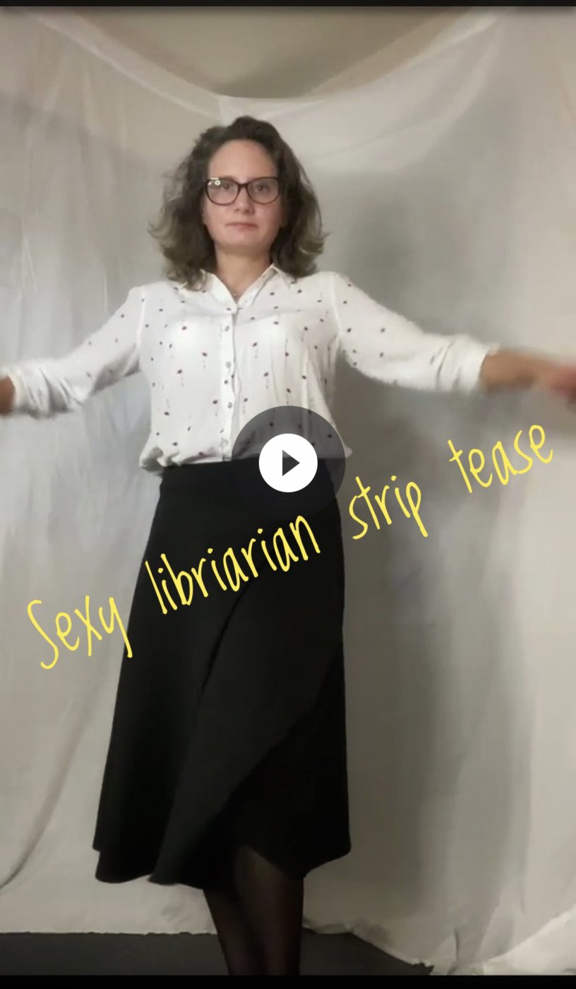 Sexy librarian strip tease….