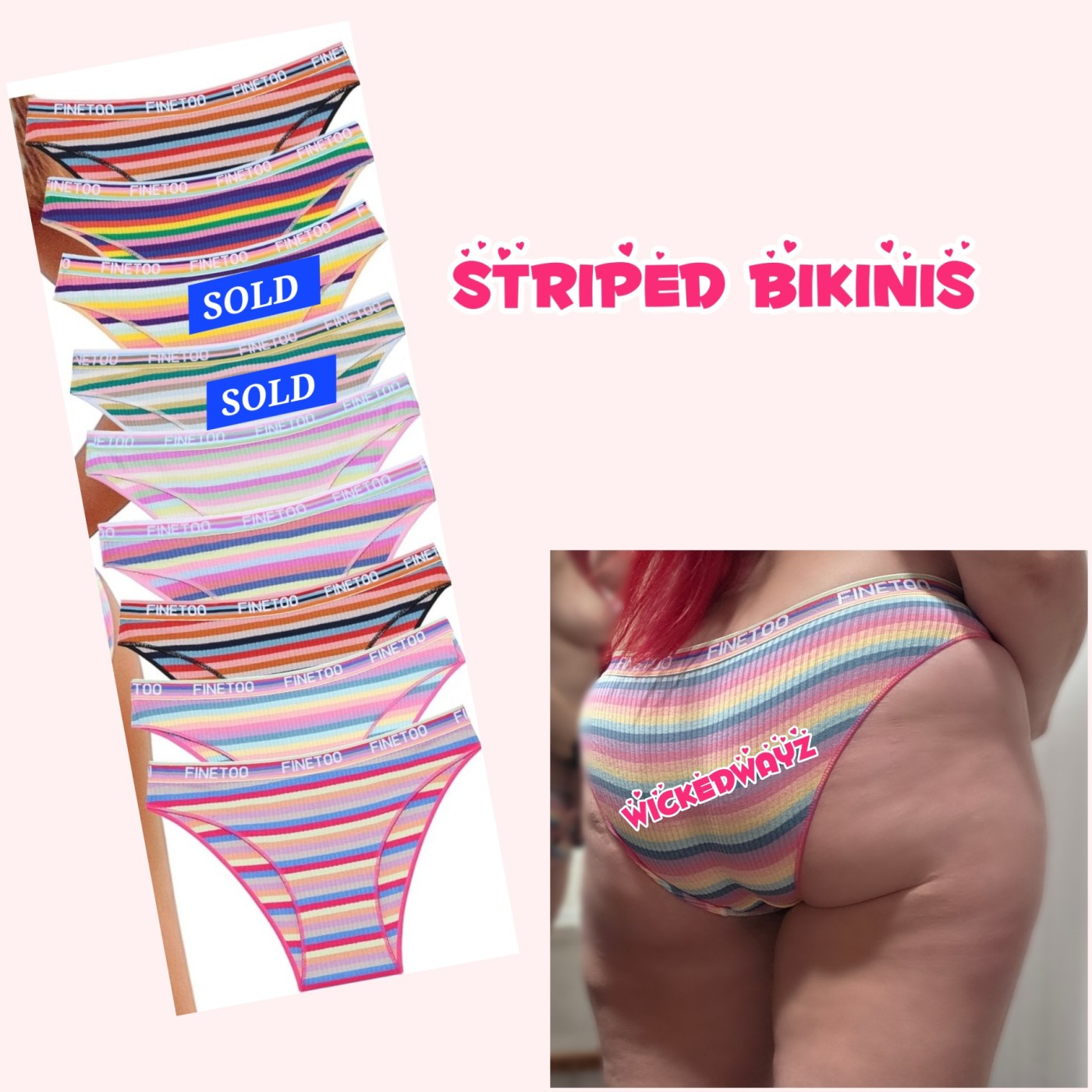 Striped bikinis