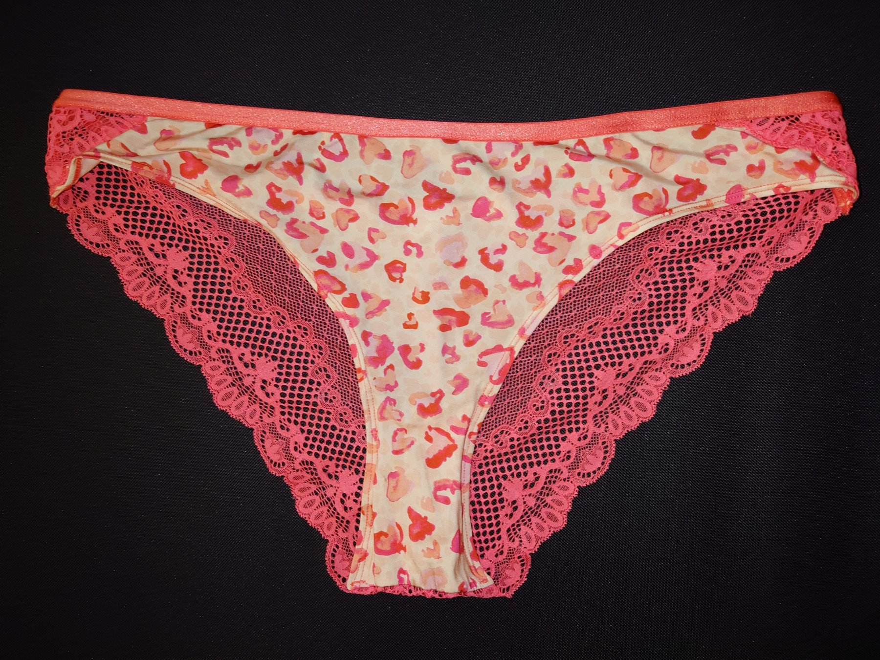 Salmon pink panties mesh rear