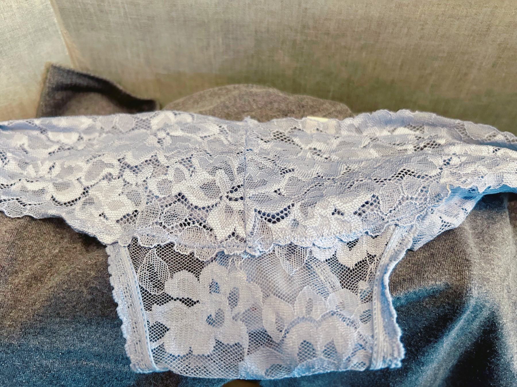 Ready to ship creamy lace thong