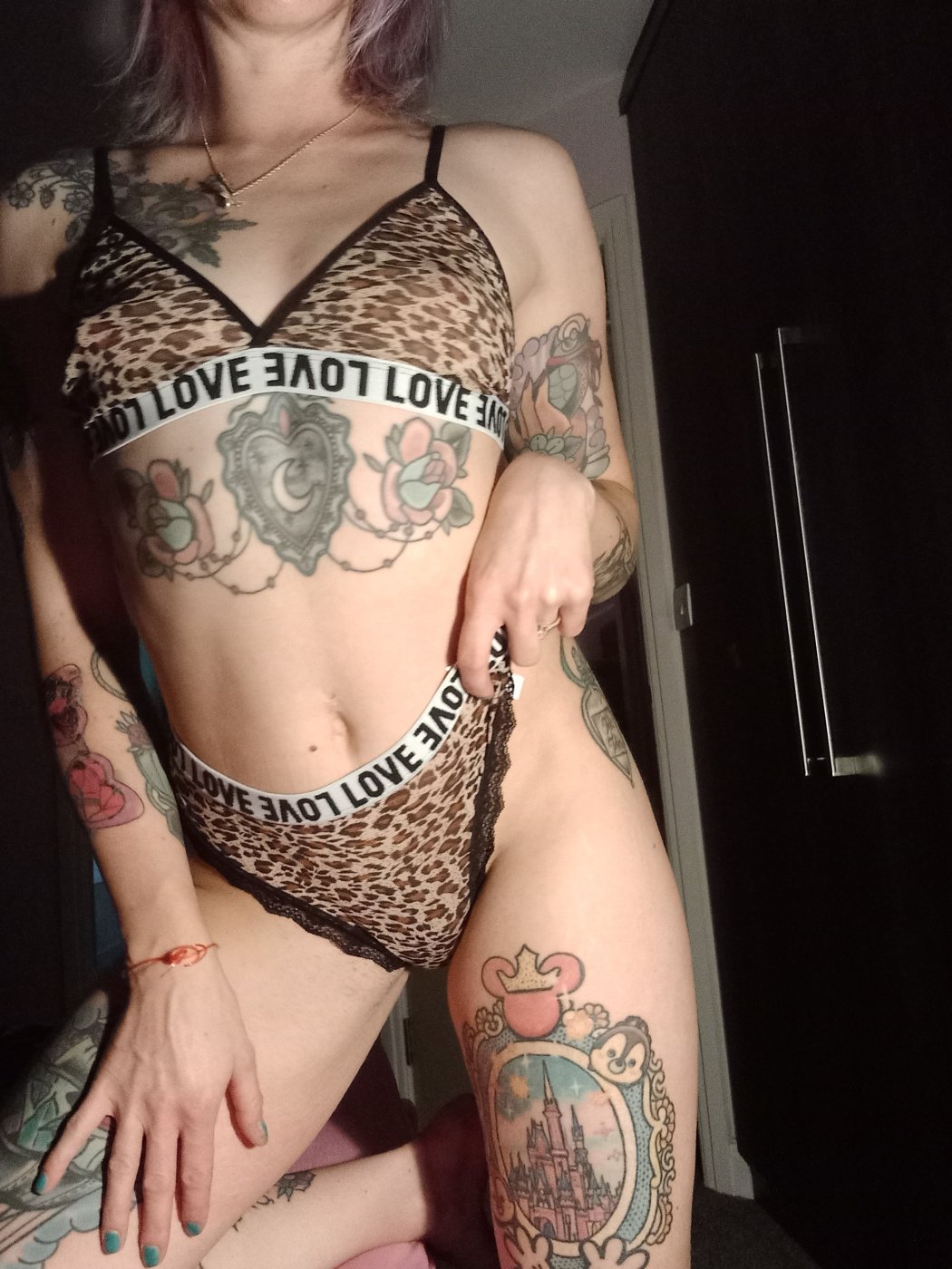 Sexy leopard print bra and panti…